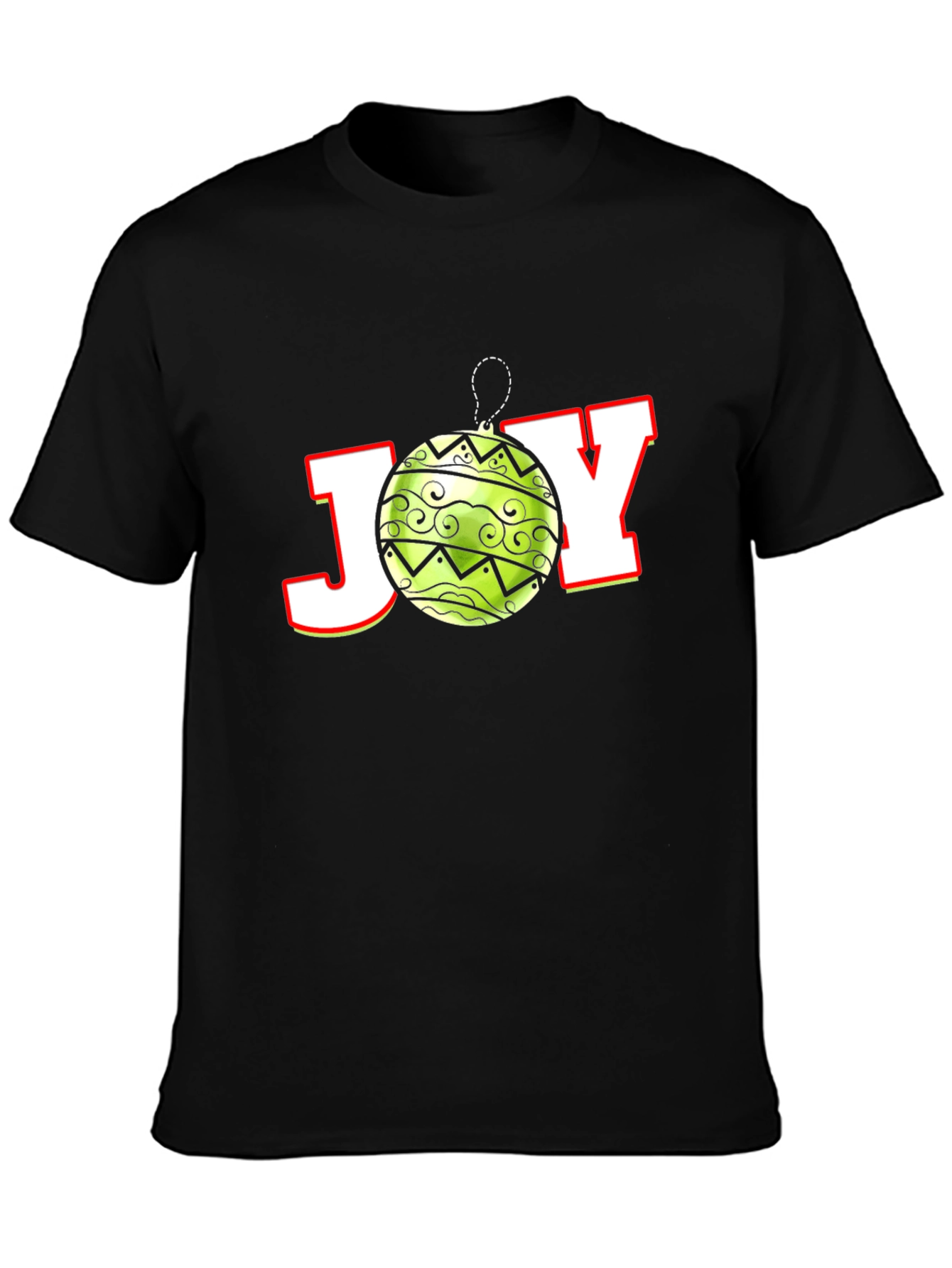 Camiseta Negra Festiva de Navidad JOY