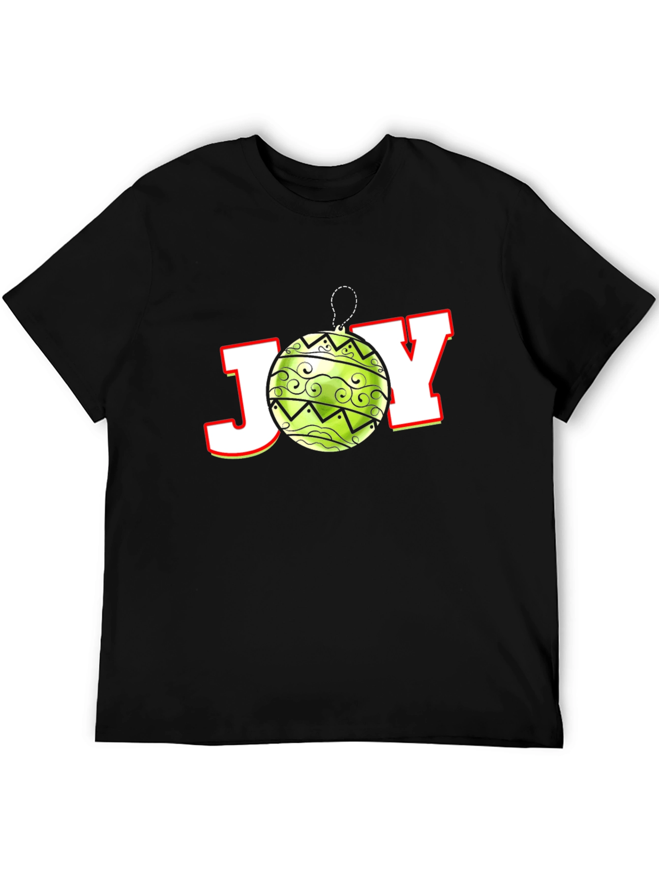 Camiseta Negra Festiva de Navidad JOY