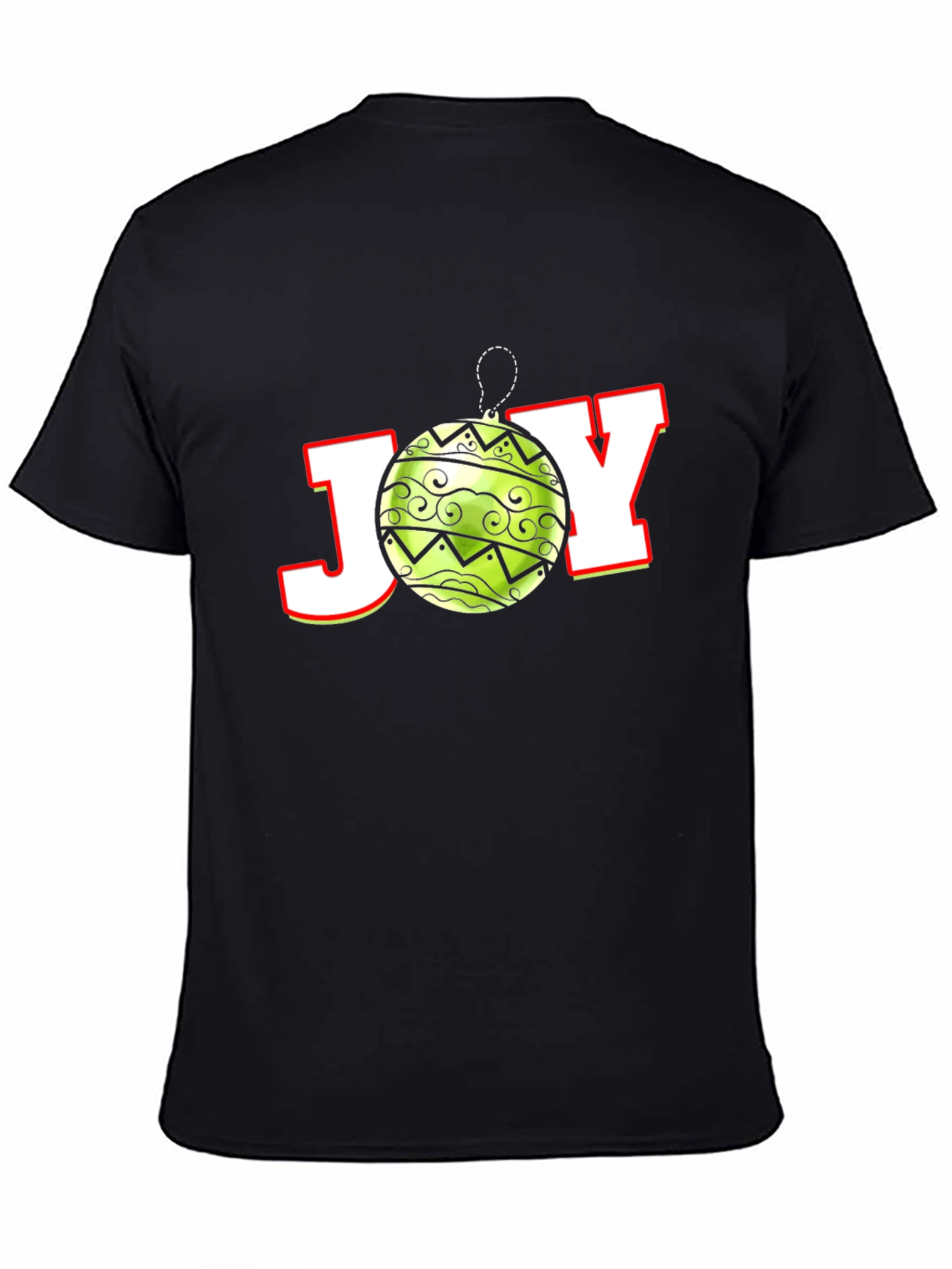 Camiseta Negra Festiva de Navidad JOY