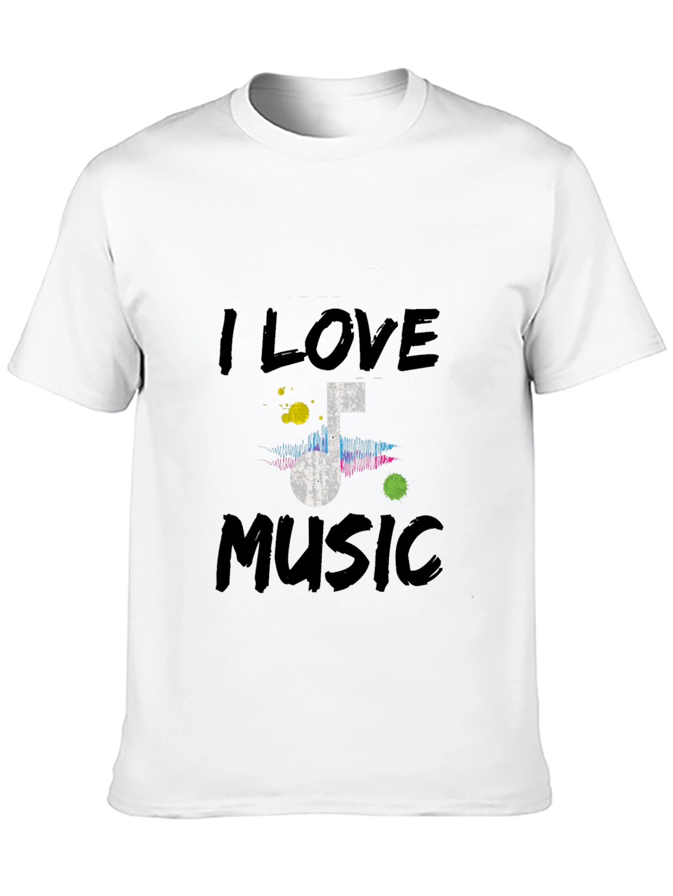 Camiseta Negra I Love Music para Hombre