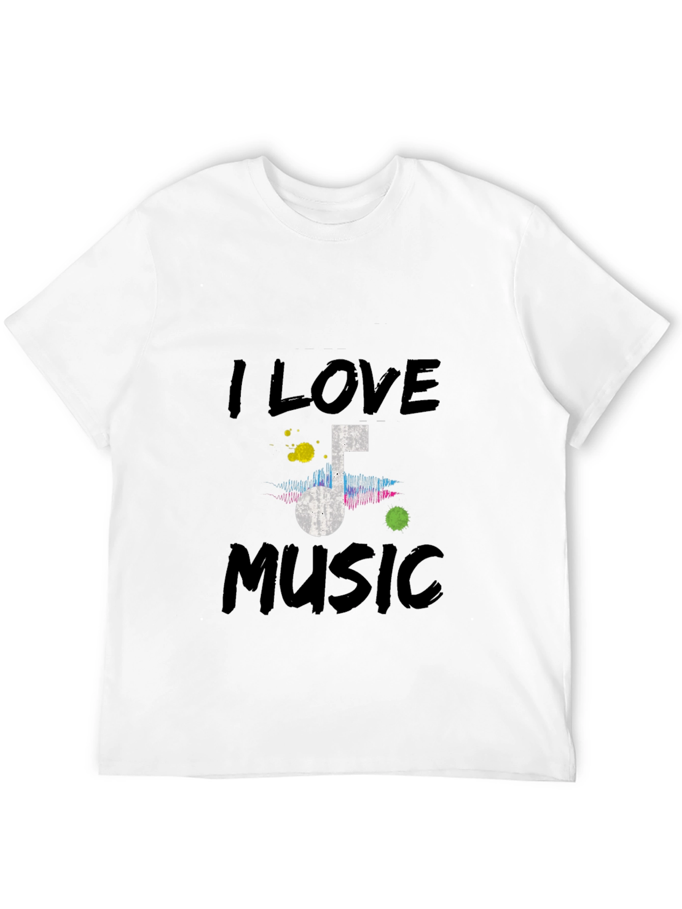 Camiseta Negra I Love Music para Hombre
