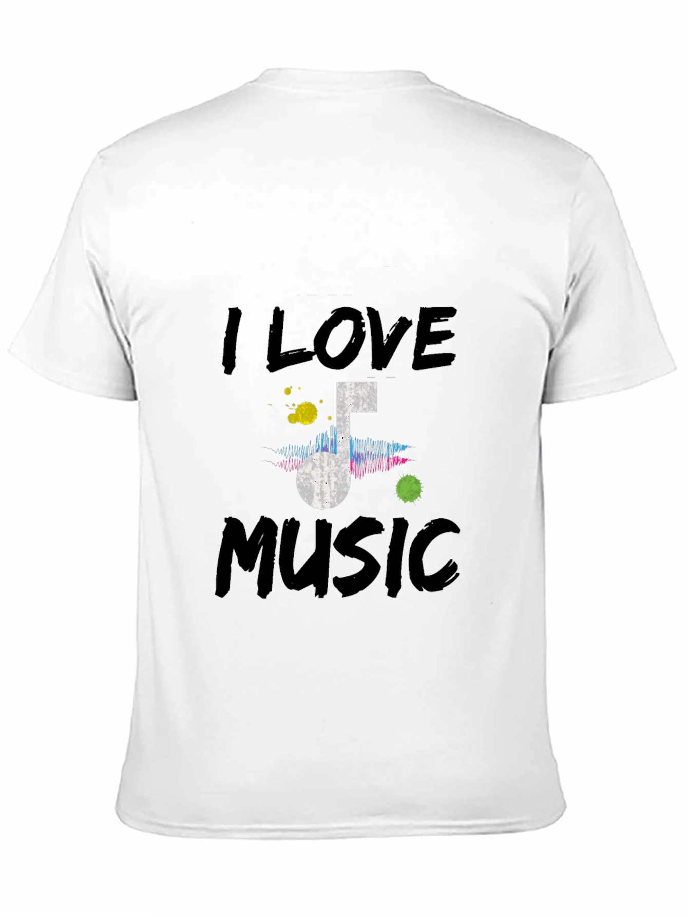 Camiseta Negra I Love Music para Hombre