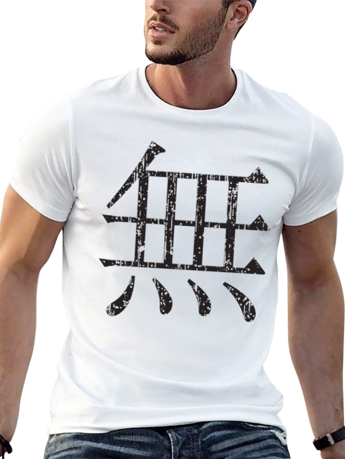 Camiseta Negra con Diseño Kanji Japonés