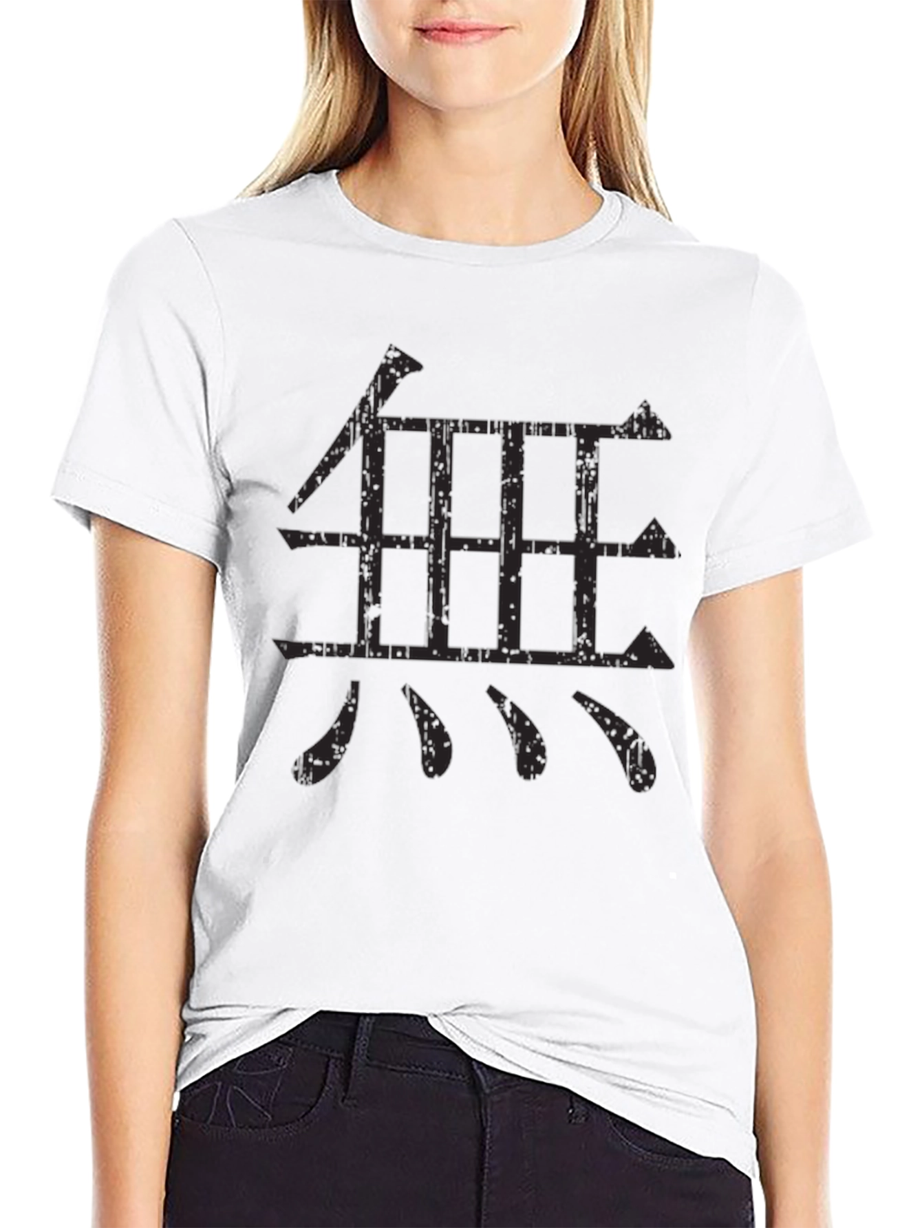 Camiseta Negra con Diseño Kanji Japonés
