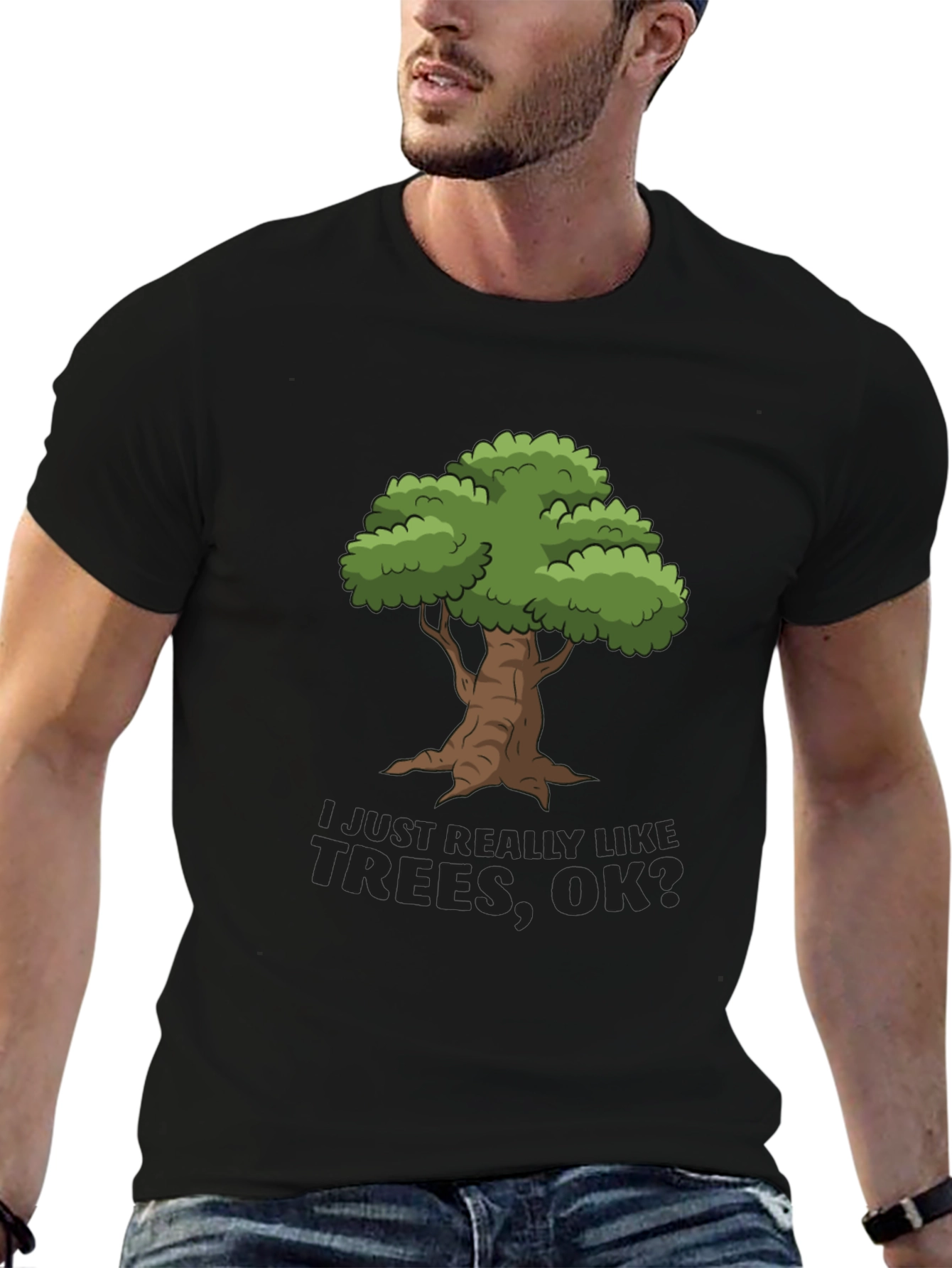 Camiseta Negra con Diseño de Árbol