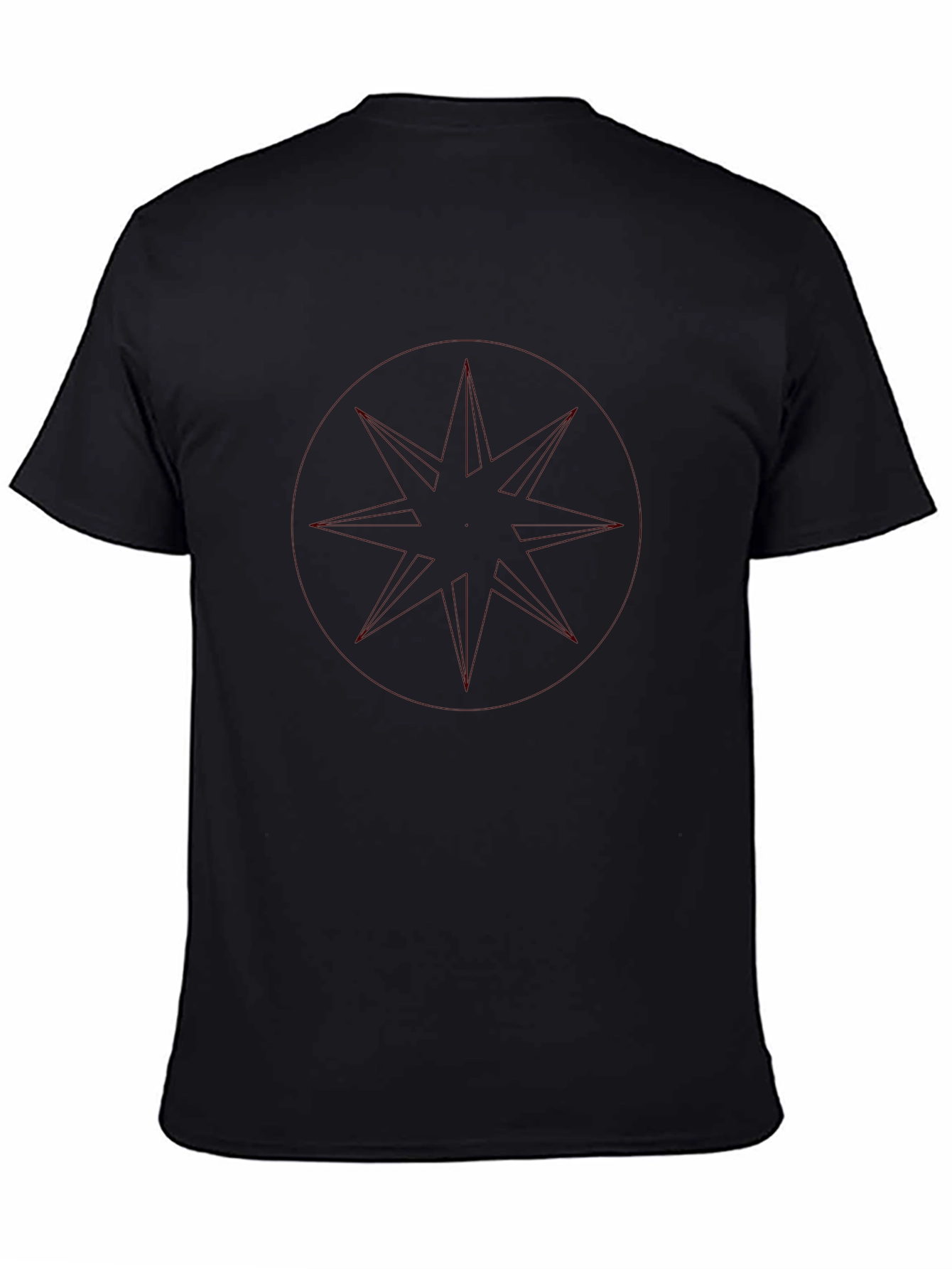 Camiseta Negra con Diseño Circular Abstracto