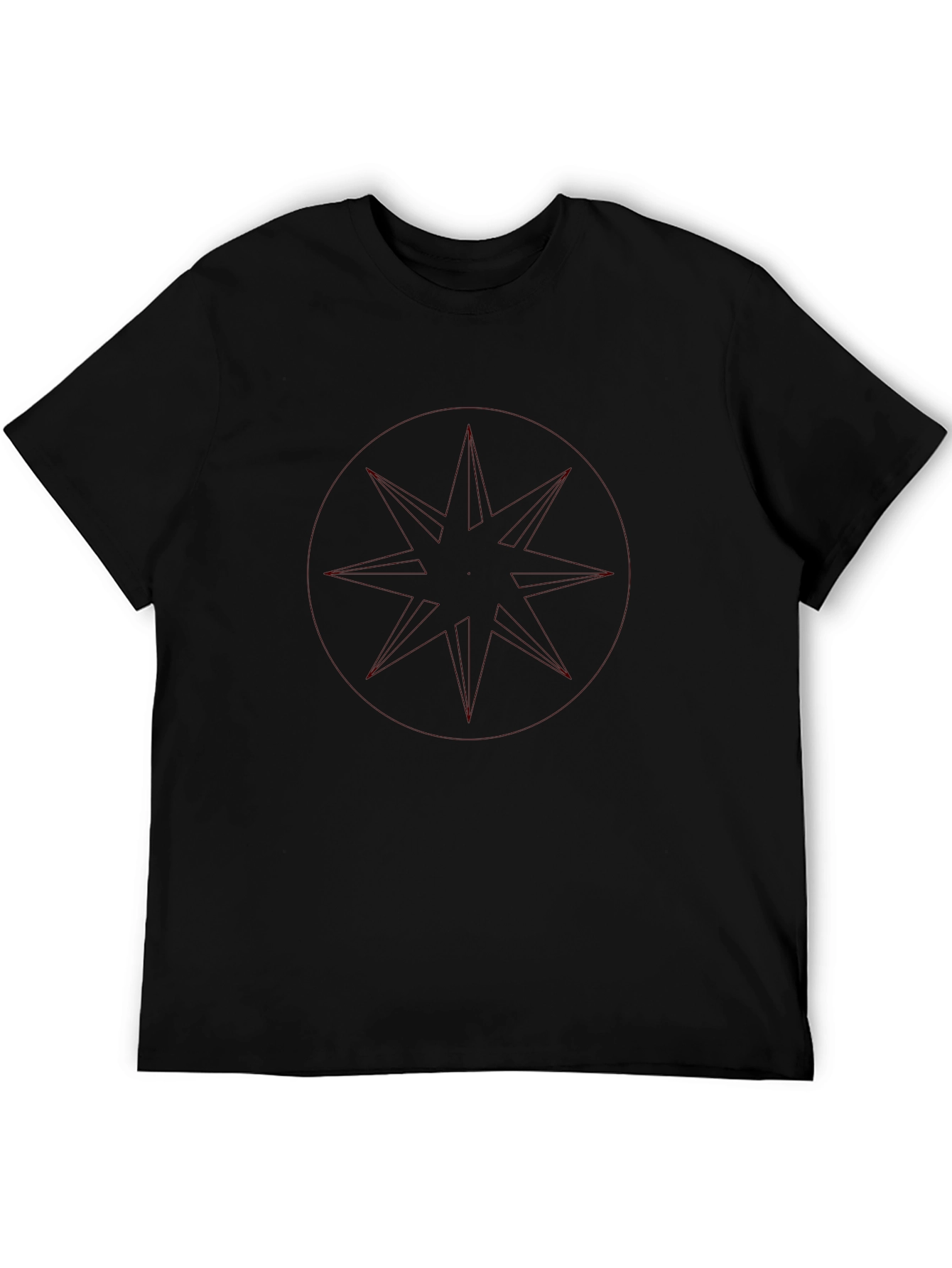 Camiseta Negra con Diseño Circular Abstracto