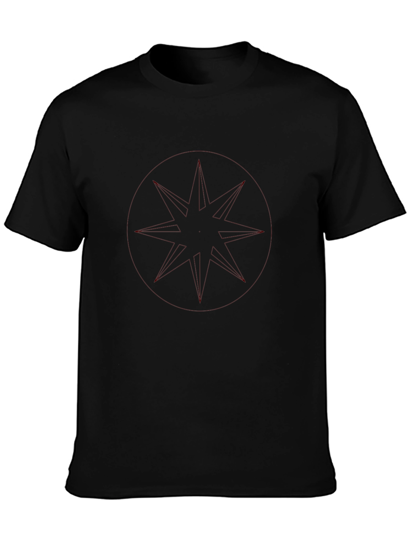 Camiseta Negra con Diseño Circular Abstracto