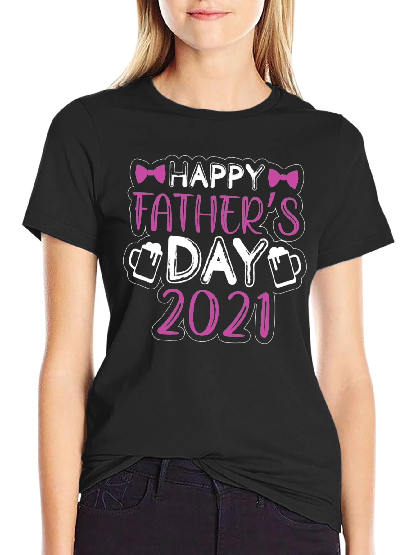 Camiseta Negra Feliz Día del Padre 2021