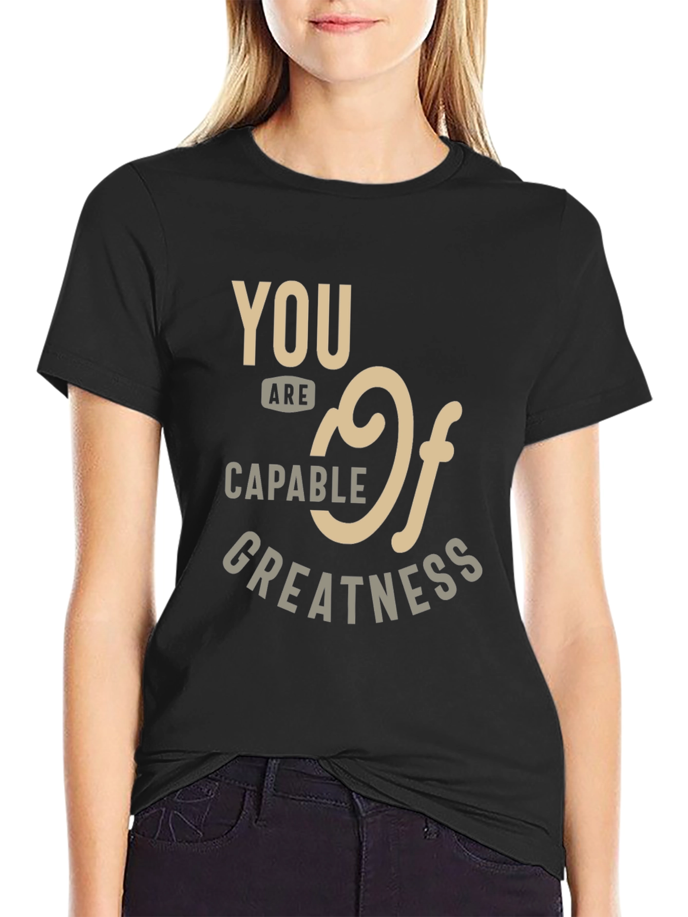 Camiseta Negra: Eres Capaz de Grandeza