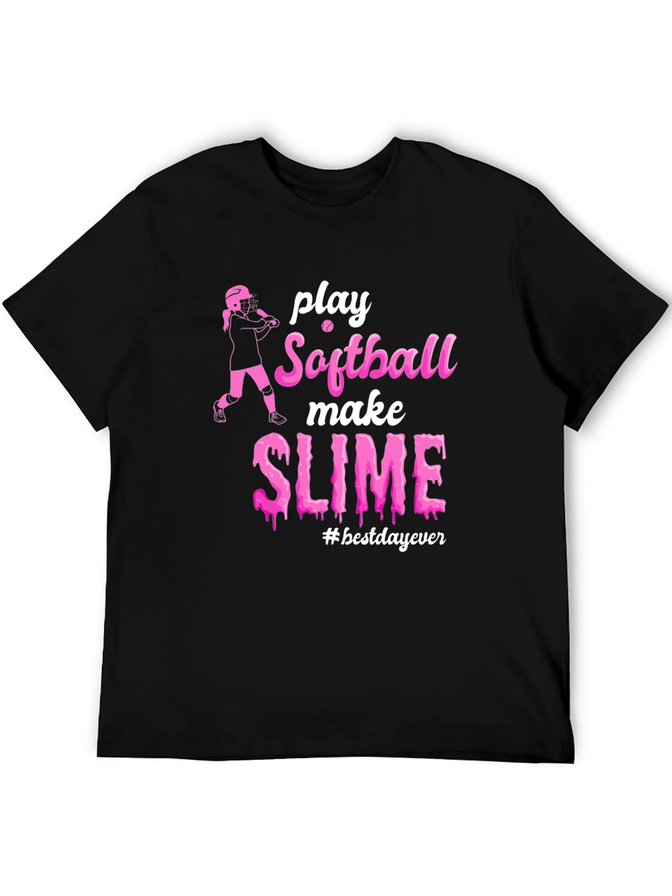 Camiseta Negra Softball Slime #bestdayever