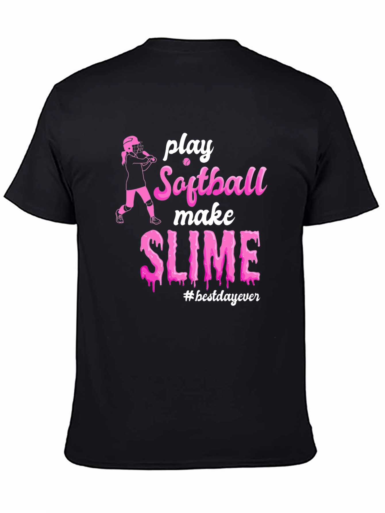 Camiseta Negra Softball Slime #bestdayever