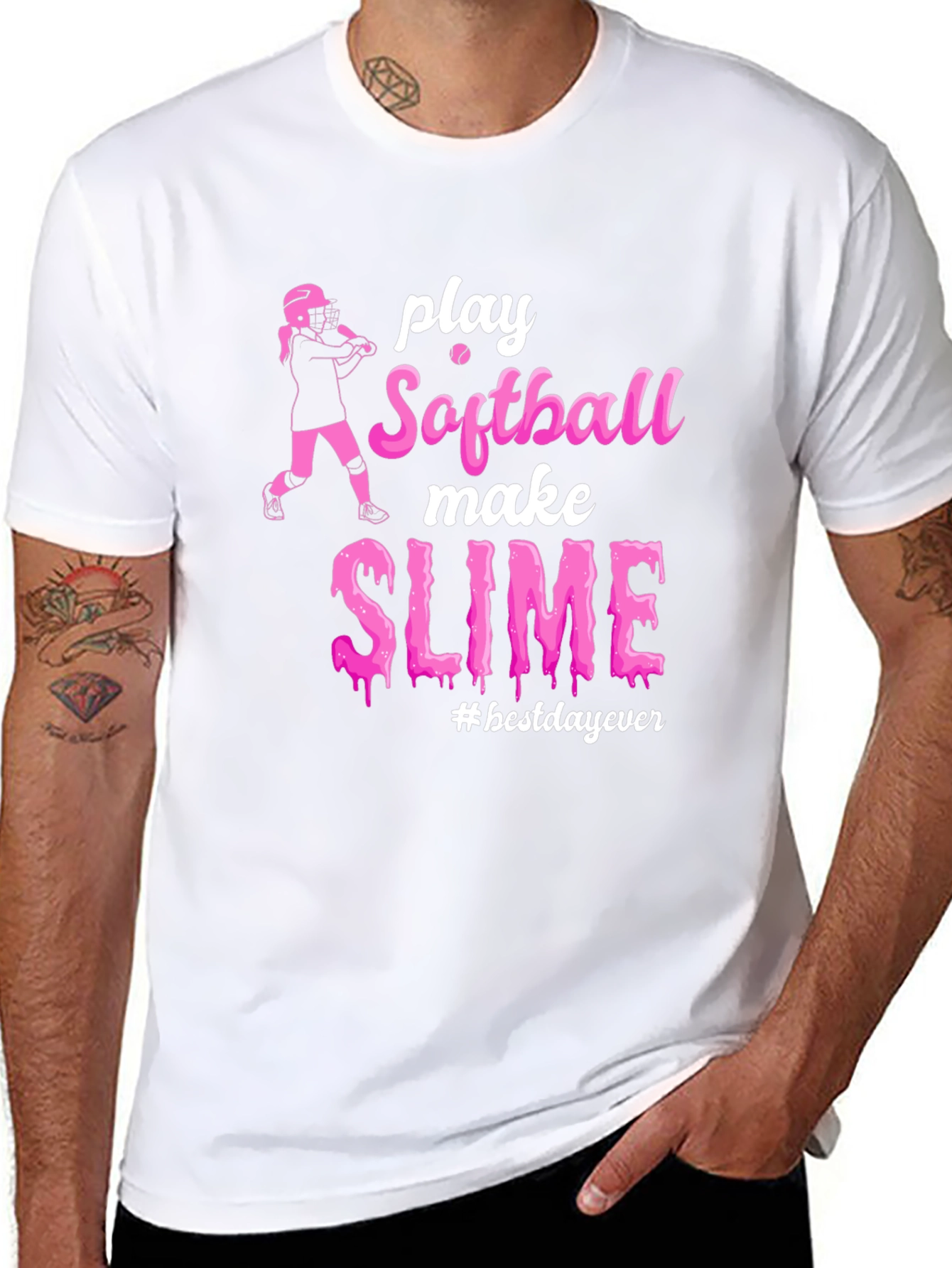 Camiseta Negra Softball Slime #bestdayever