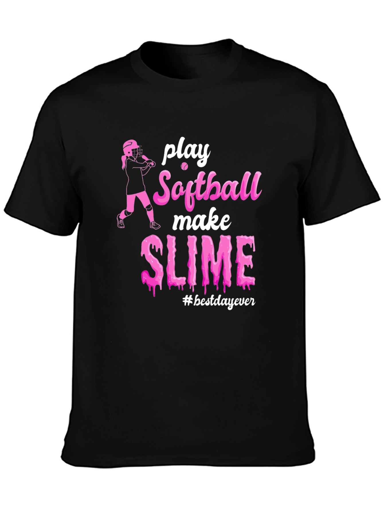 Camiseta Negra Softball Slime #bestdayever