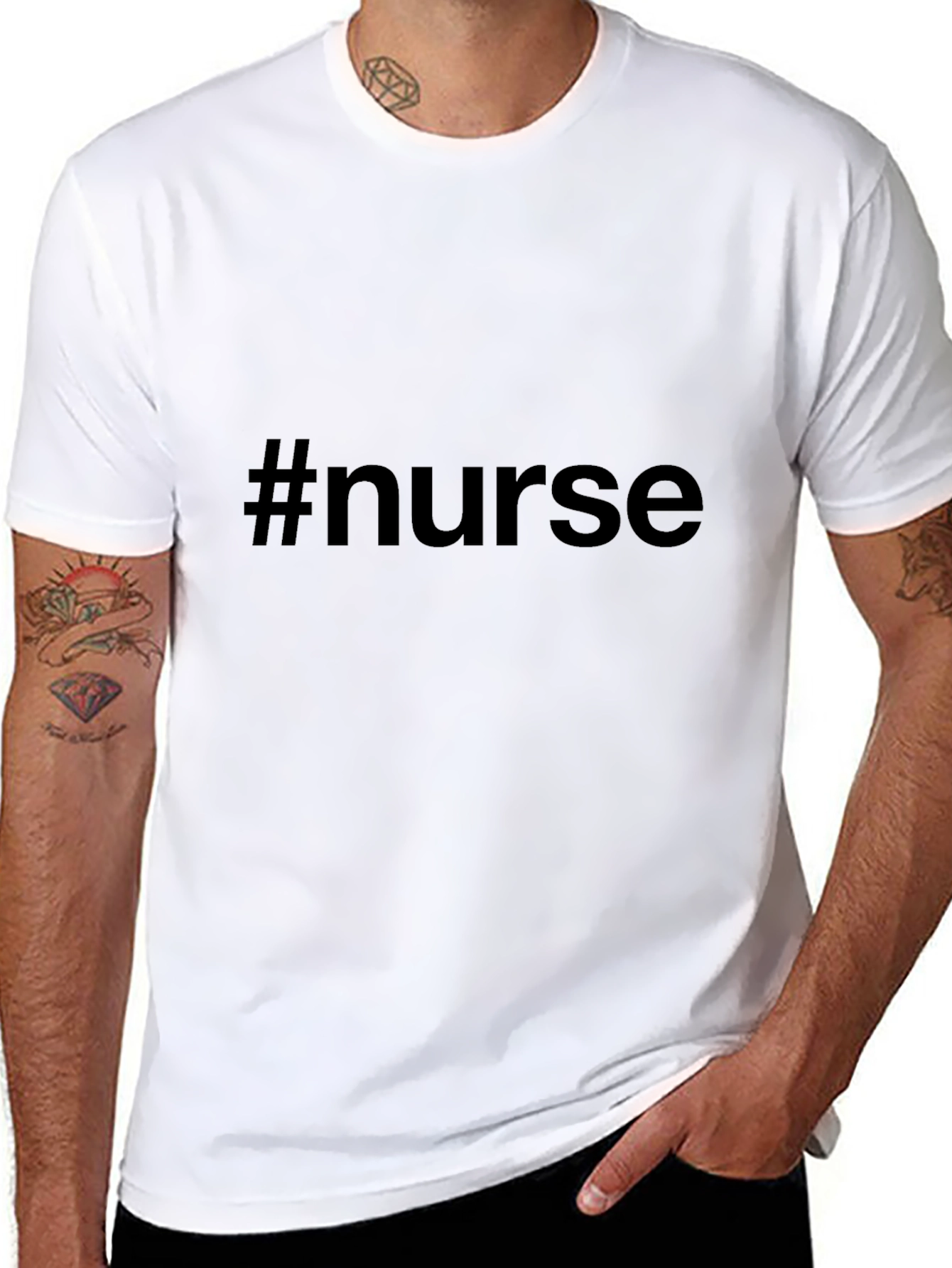 Camiseta Negra #nurse Unisex