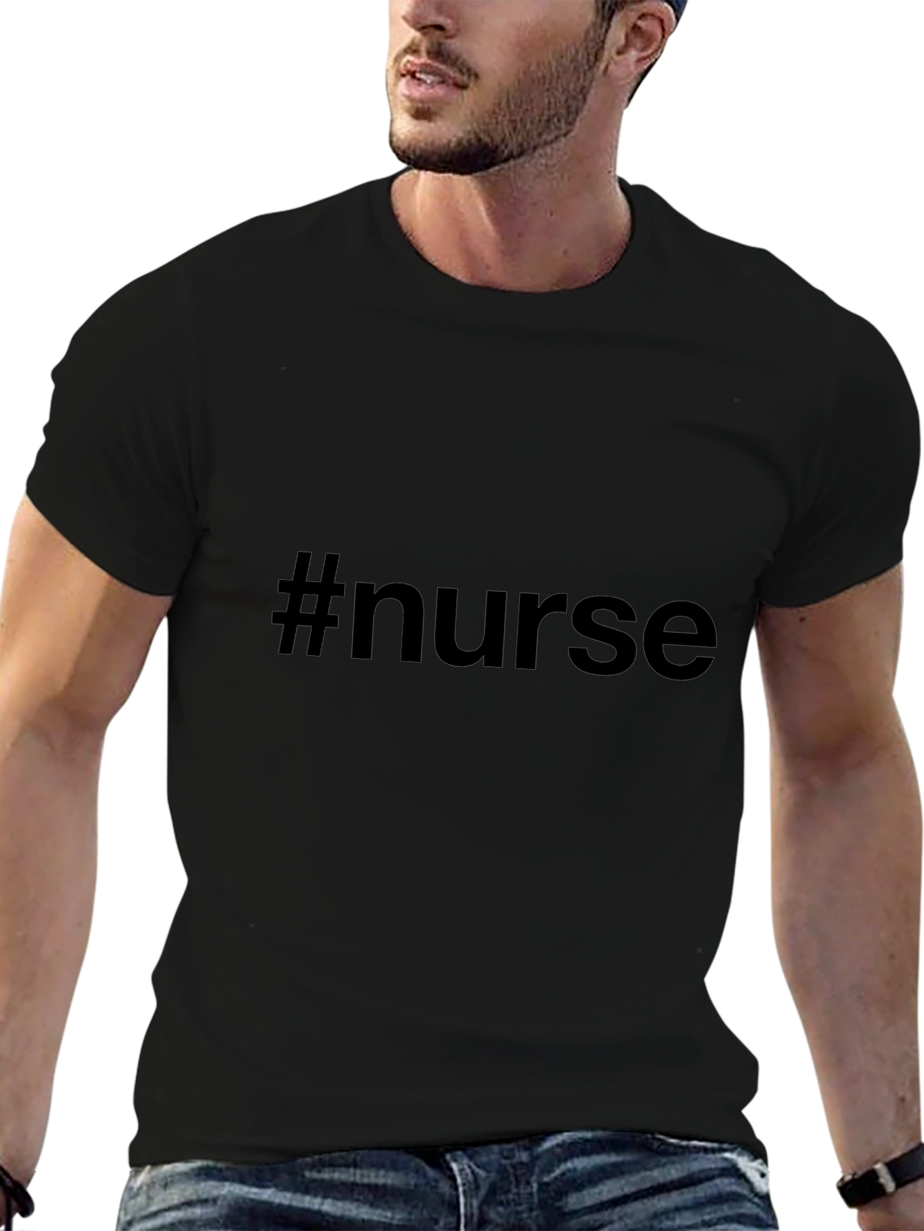 Camiseta Negra #nurse Unisex