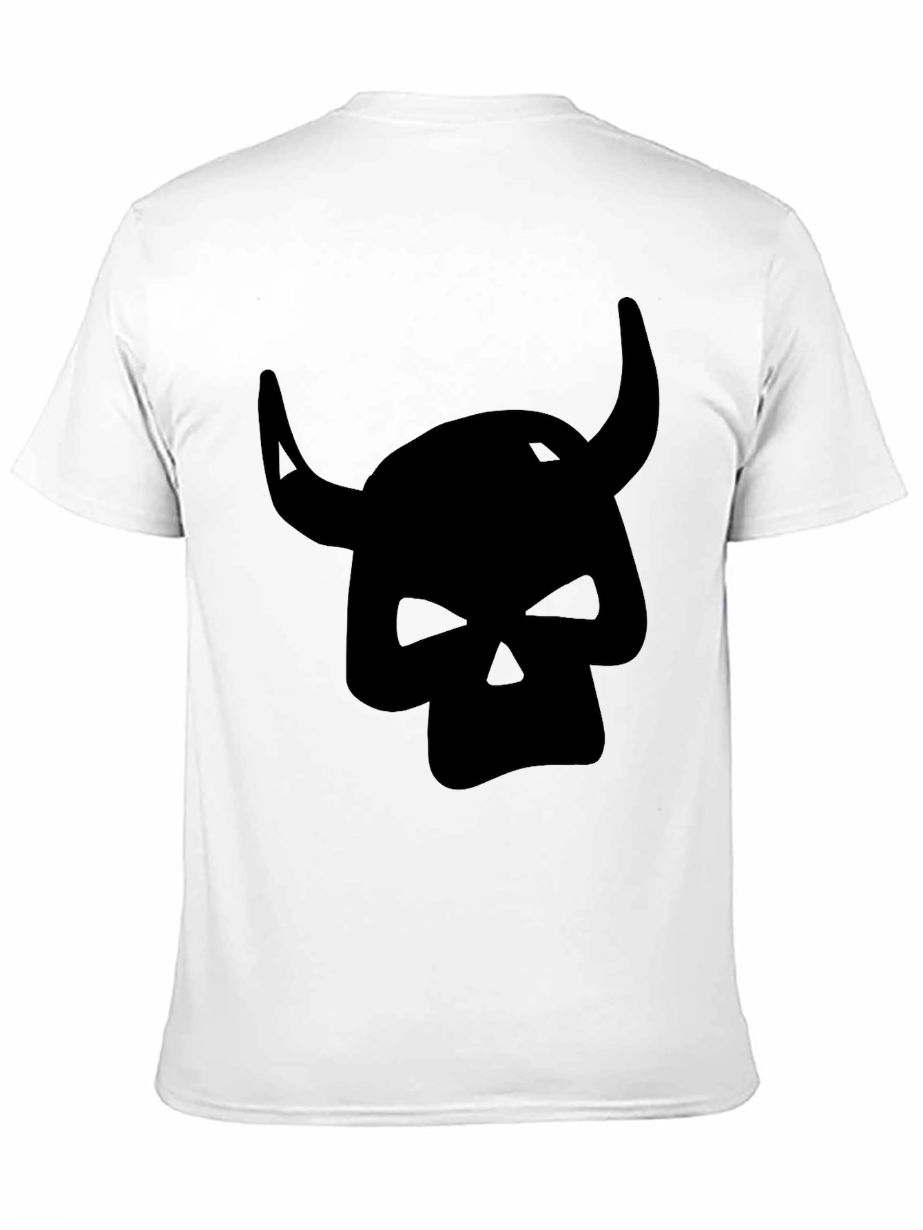 Camiseta Negra con Diseño de Cráneo con Cuernos