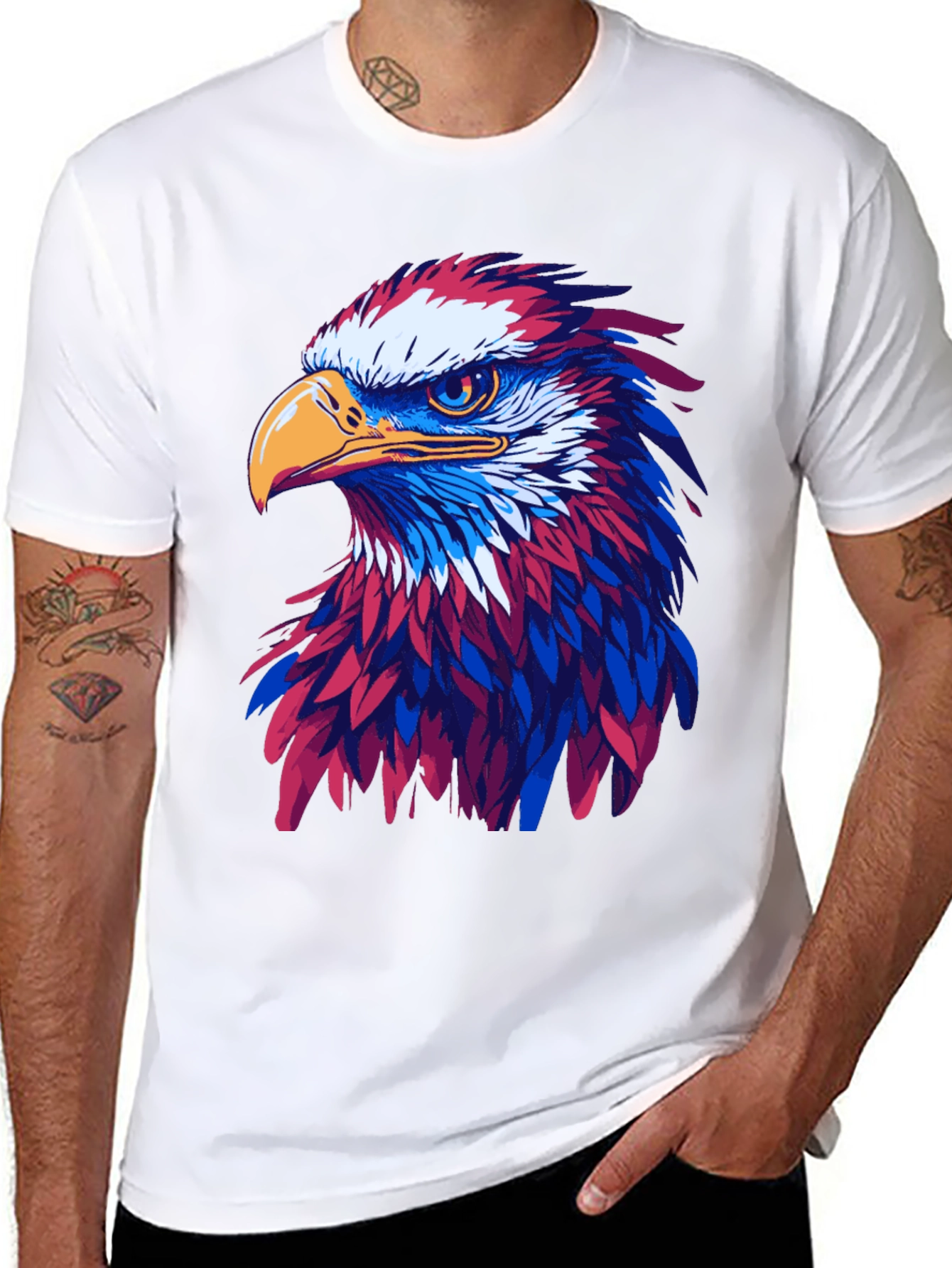 Camiseta Negra con Águila Patriótica