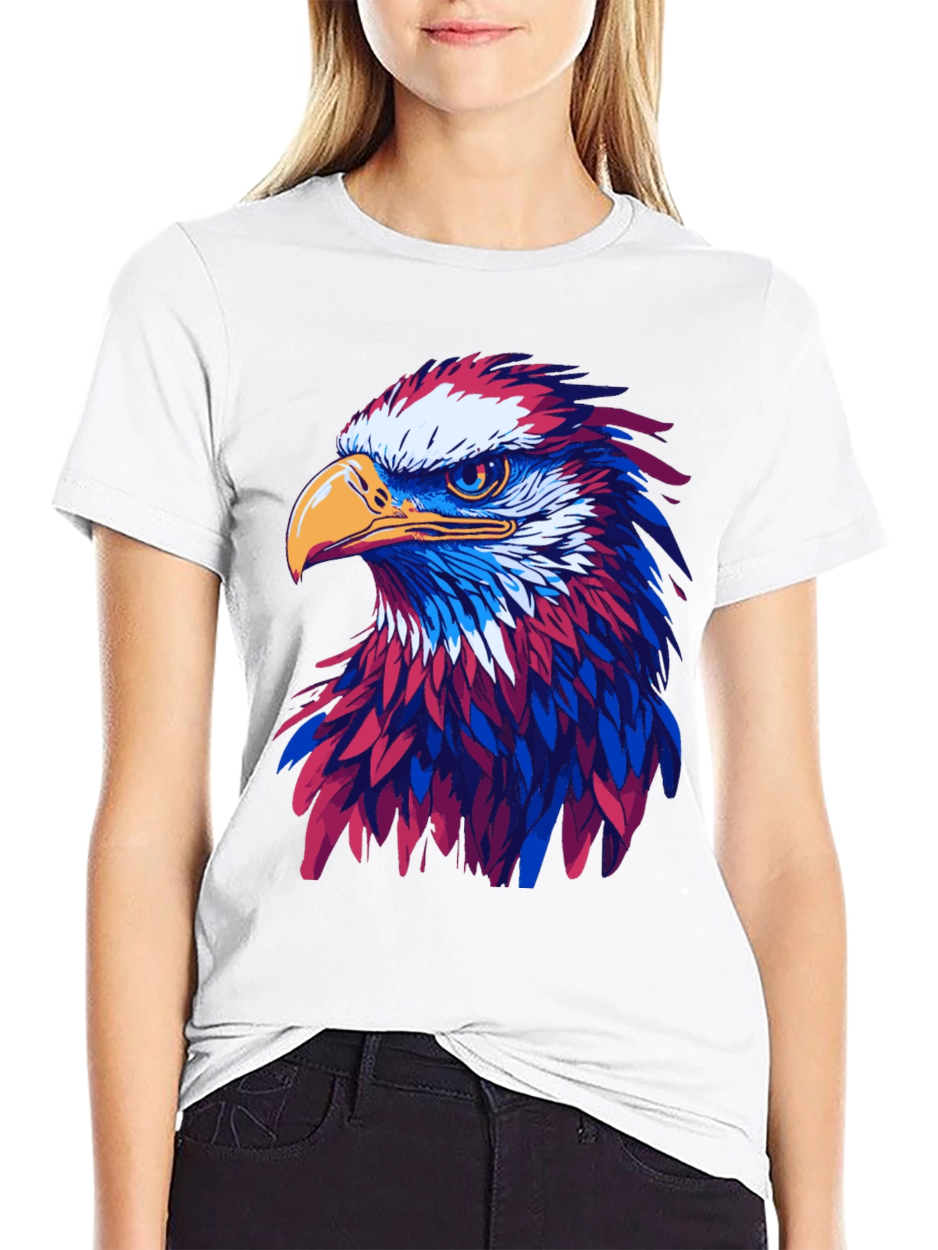 Camiseta Negra con Águila Patriótica