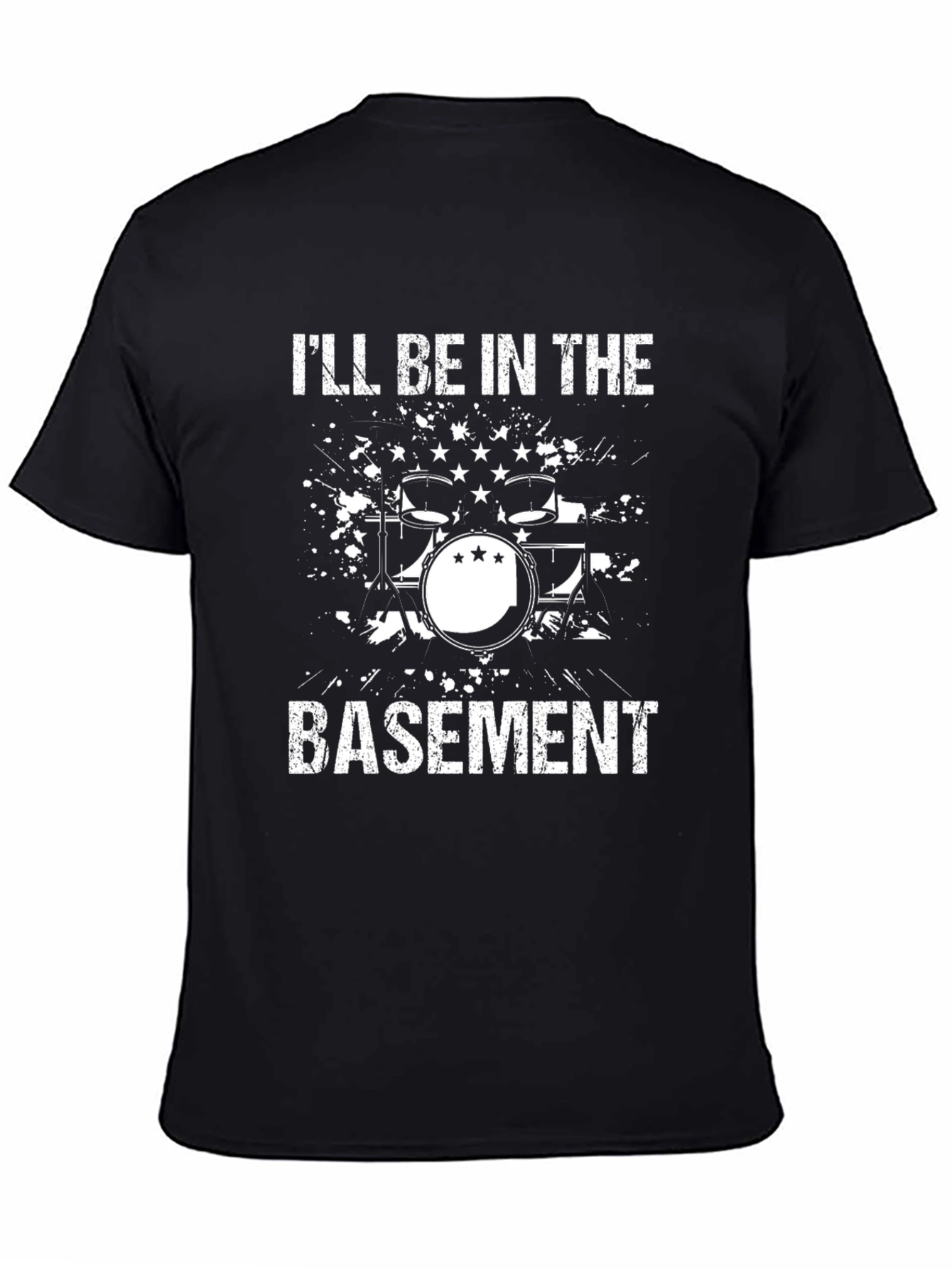Camiseta Negra Ill Be in the Basement Batería