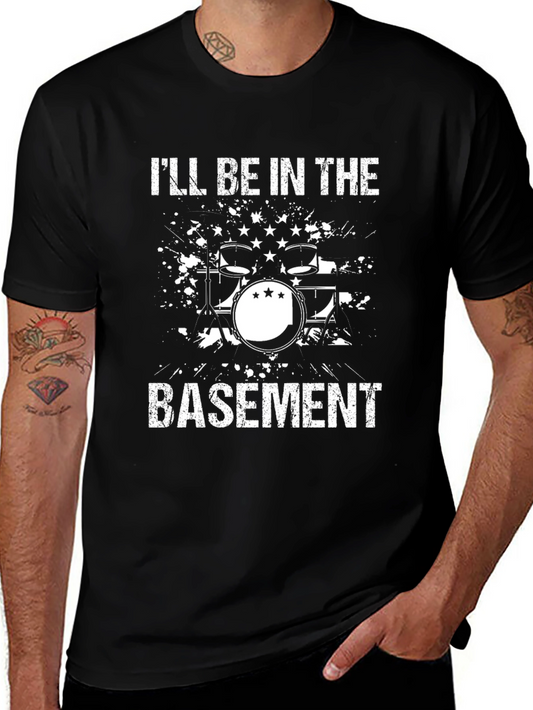 Camiseta Negra Ill Be in the Basement Batería