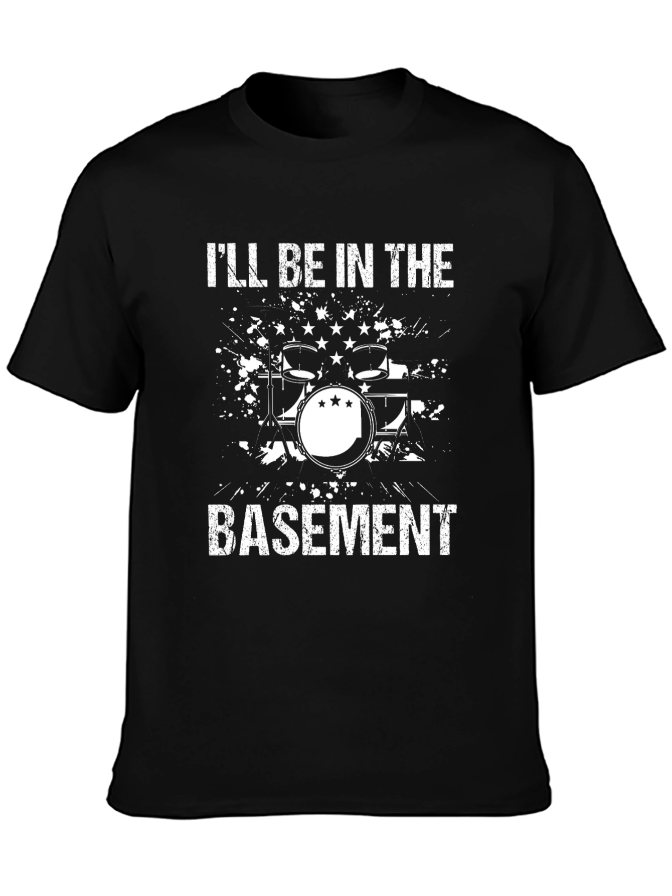 Camiseta Negra Ill Be in the Basement Batería
