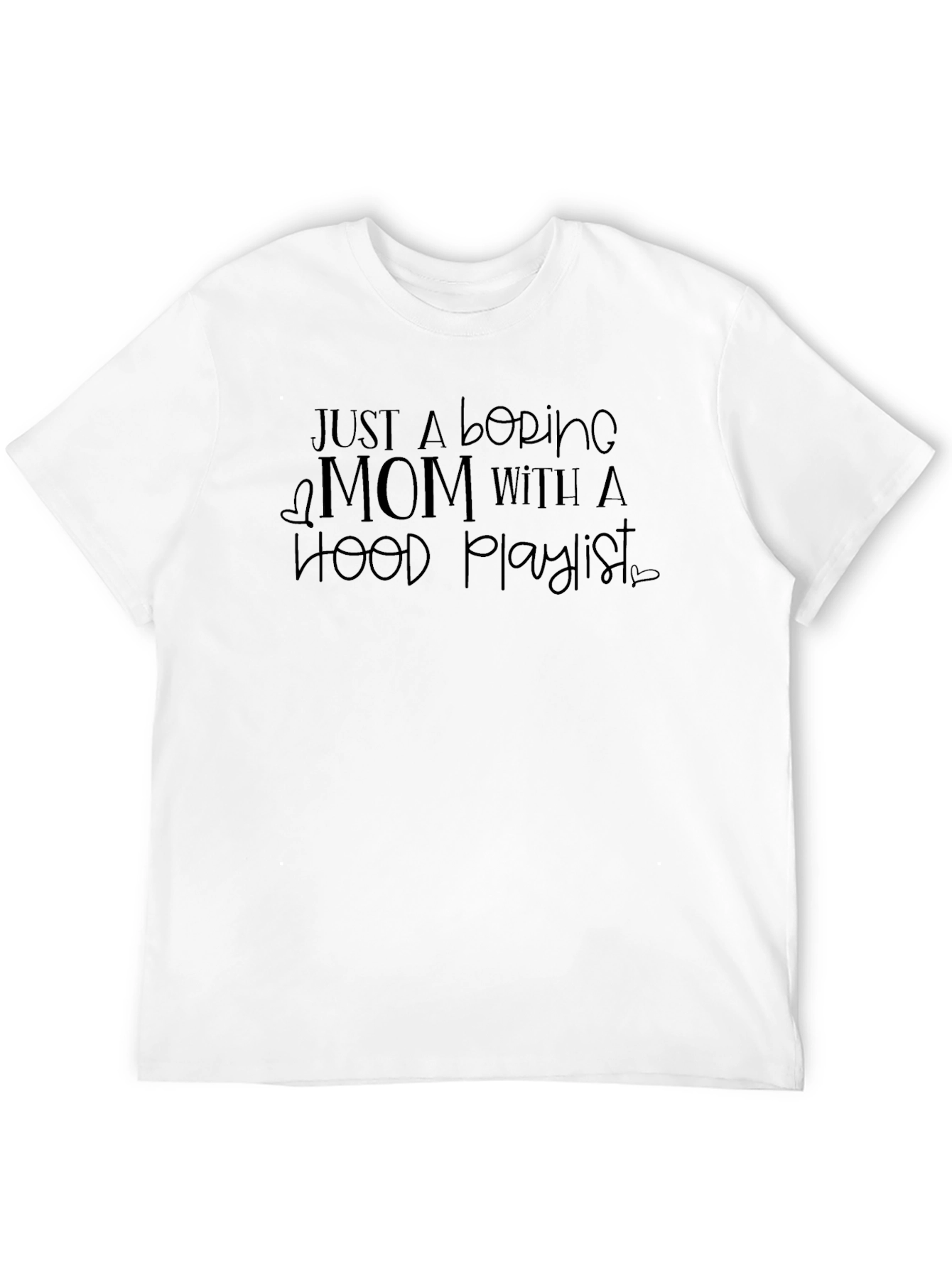 Camiseta Negra: Mamá con Playlist Hood