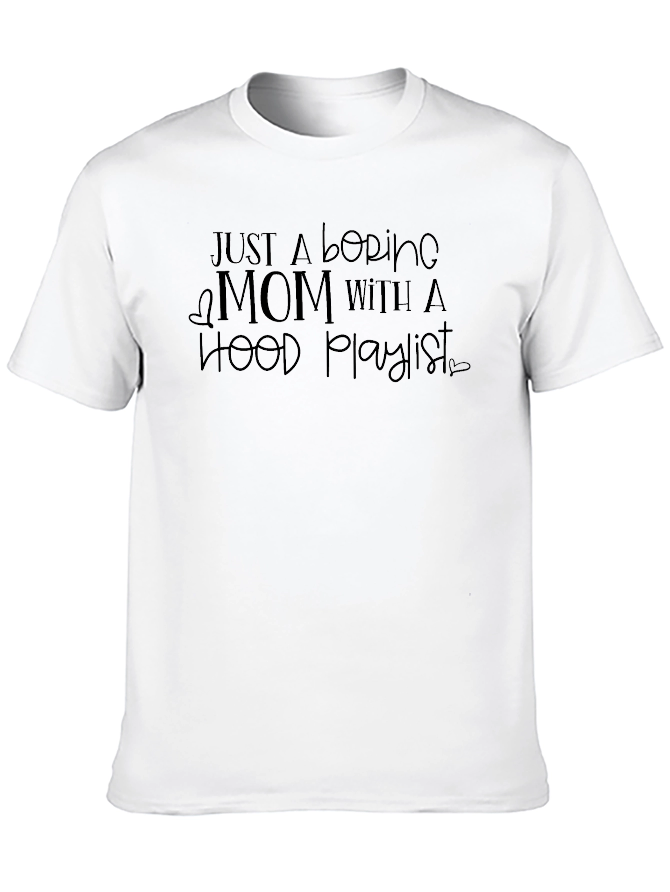 Camiseta Negra: Mamá con Playlist Hood