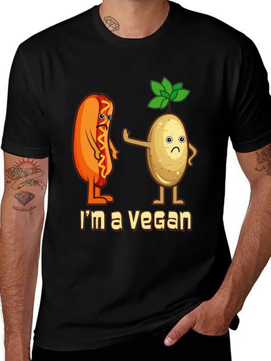 Camiseta Negra Vegana con Diseño Divertido