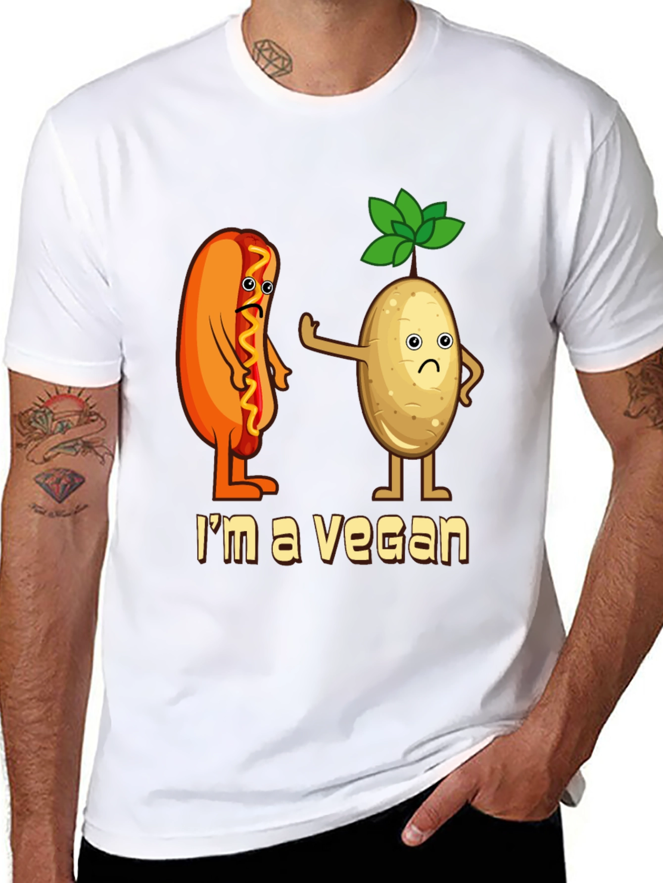 Camiseta Negra Vegana con Diseño Divertido