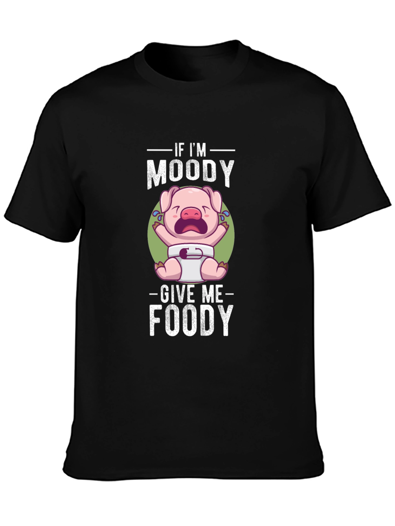 Camiseta Negra Si Estoy Moody Dame Foody Cerdo Bebé