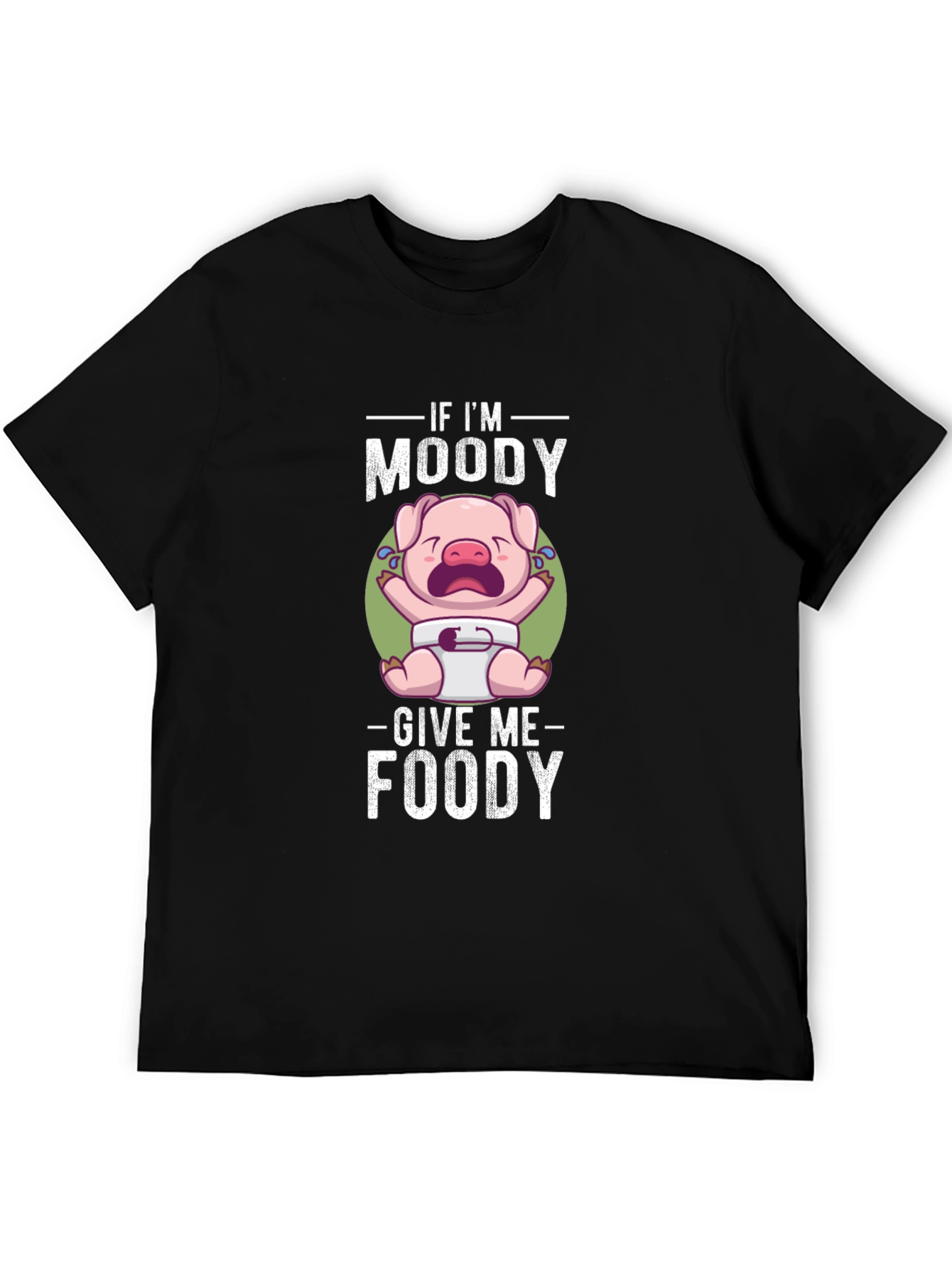 Camiseta Negra Si Estoy Moody Dame Foody Cerdo Bebé