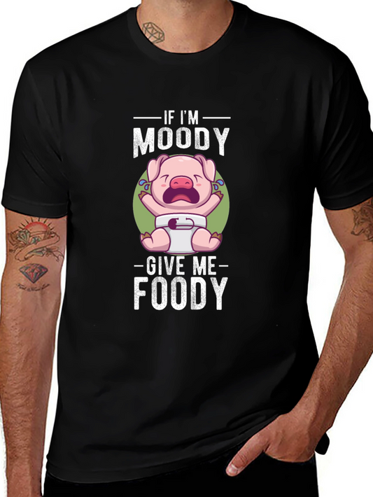 Camiseta Negra Si Estoy Moody Dame Foody Cerdo Bebé