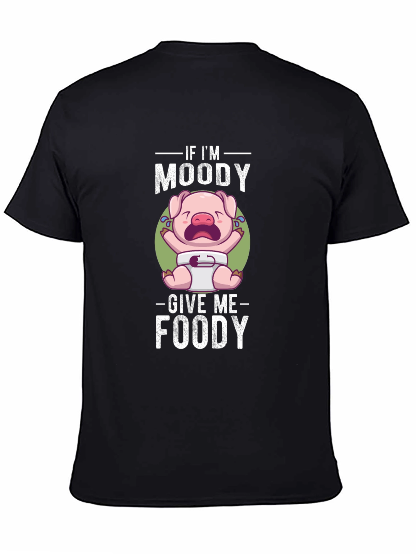 Camiseta Negra Si Estoy Moody Dame Foody Cerdo Bebé