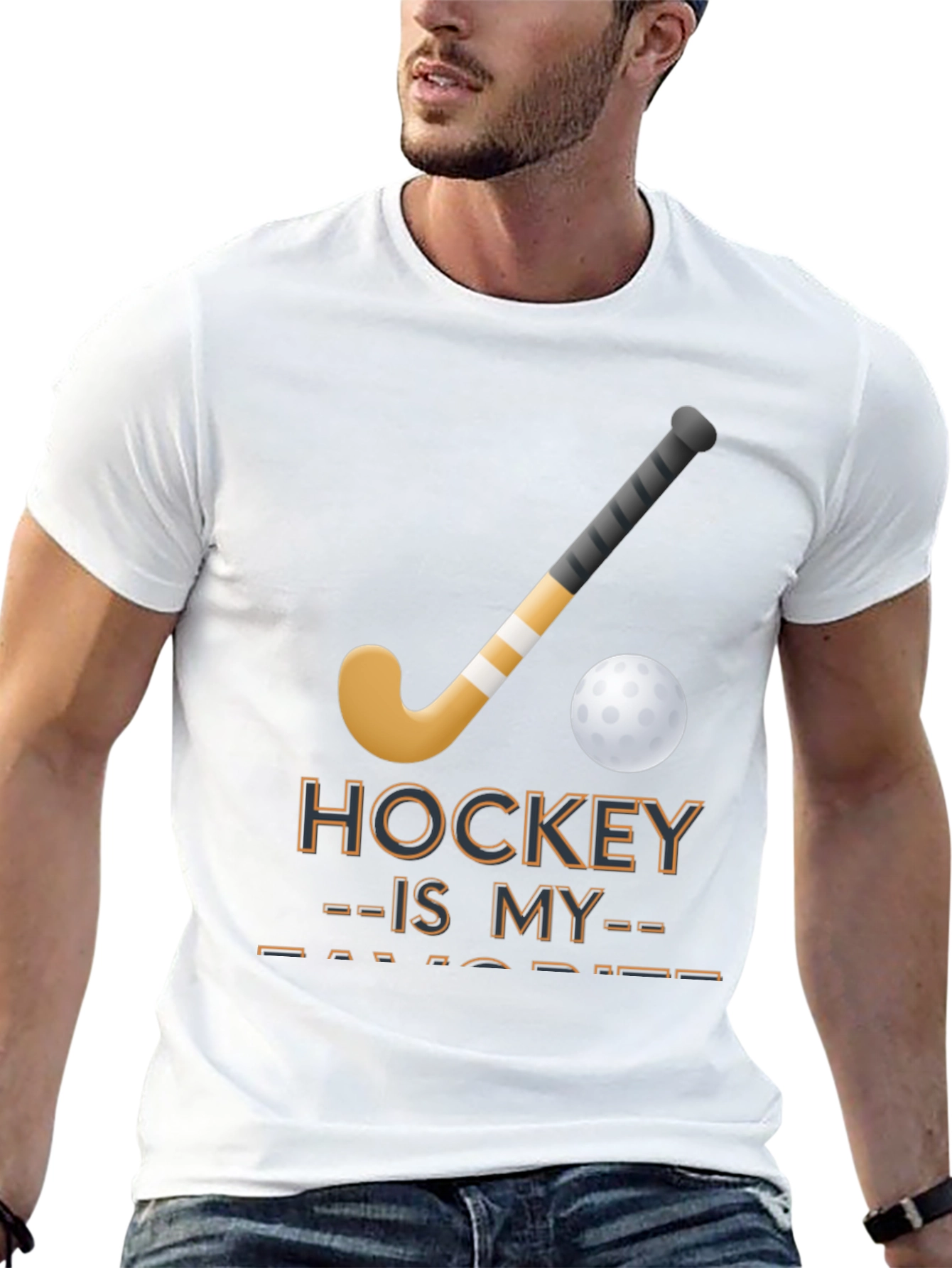 Camiseta Negra con Diseño de Hockey