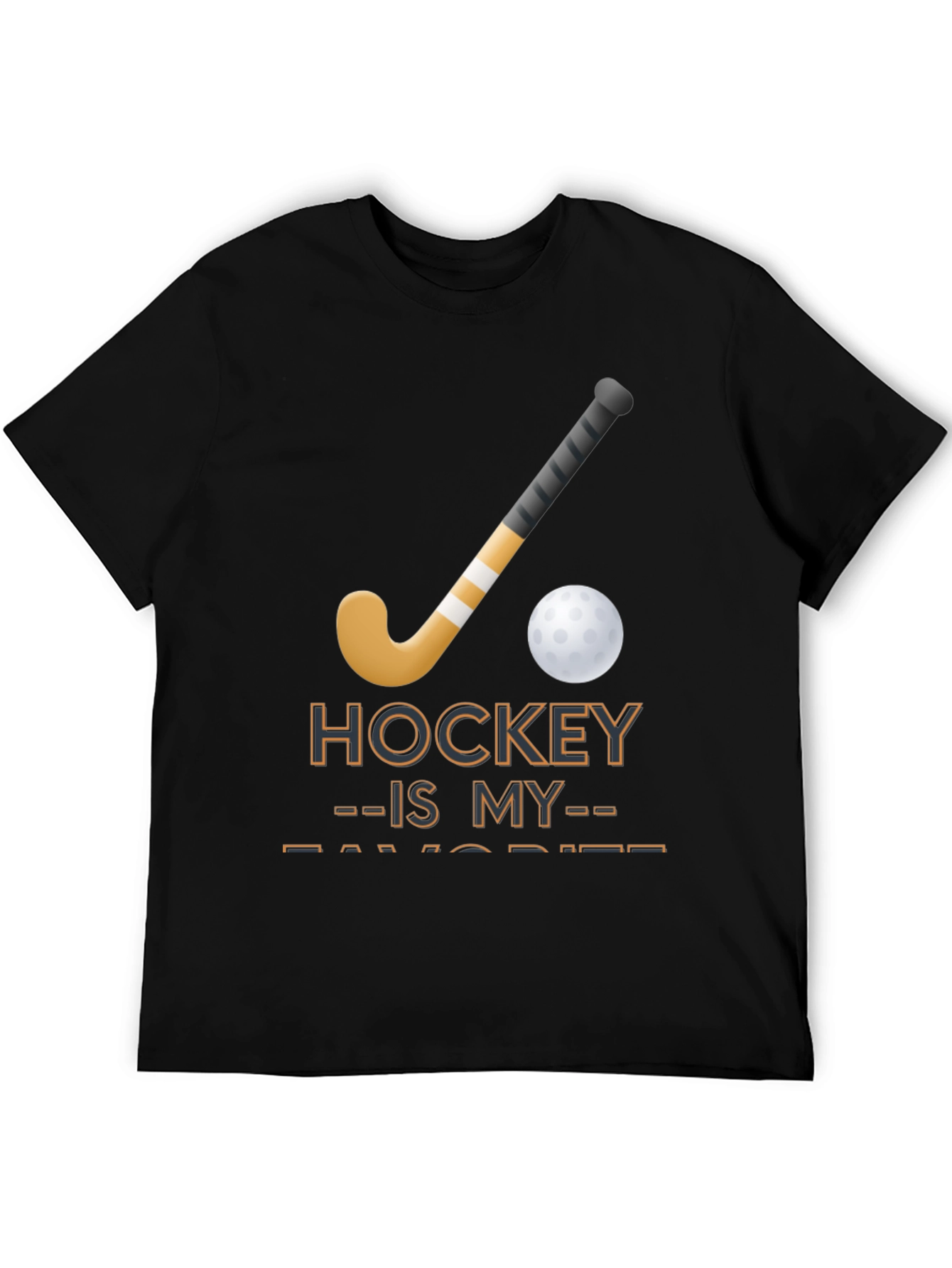 Camiseta Negra con Diseño de Hockey