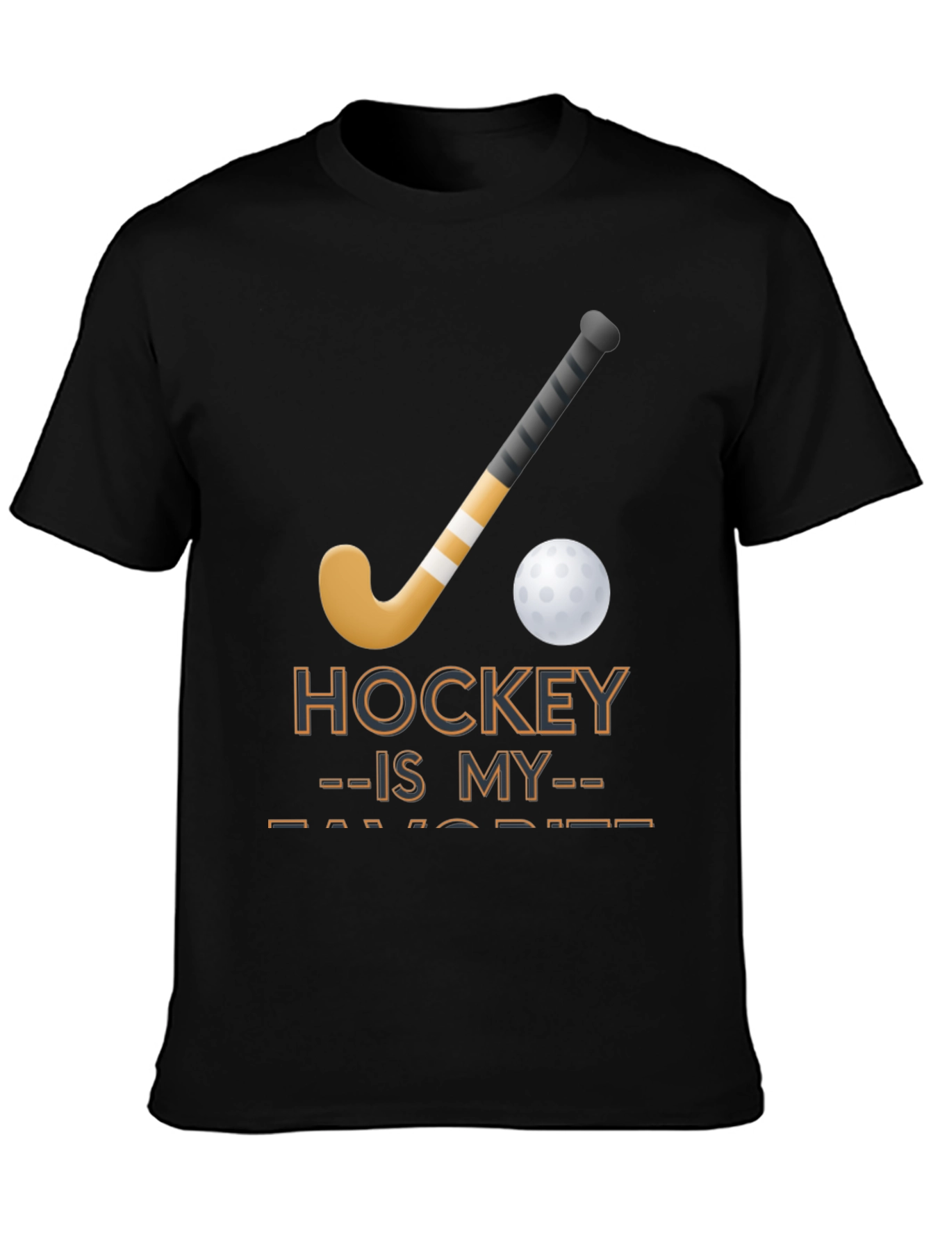 Camiseta Negra con Diseño de Hockey