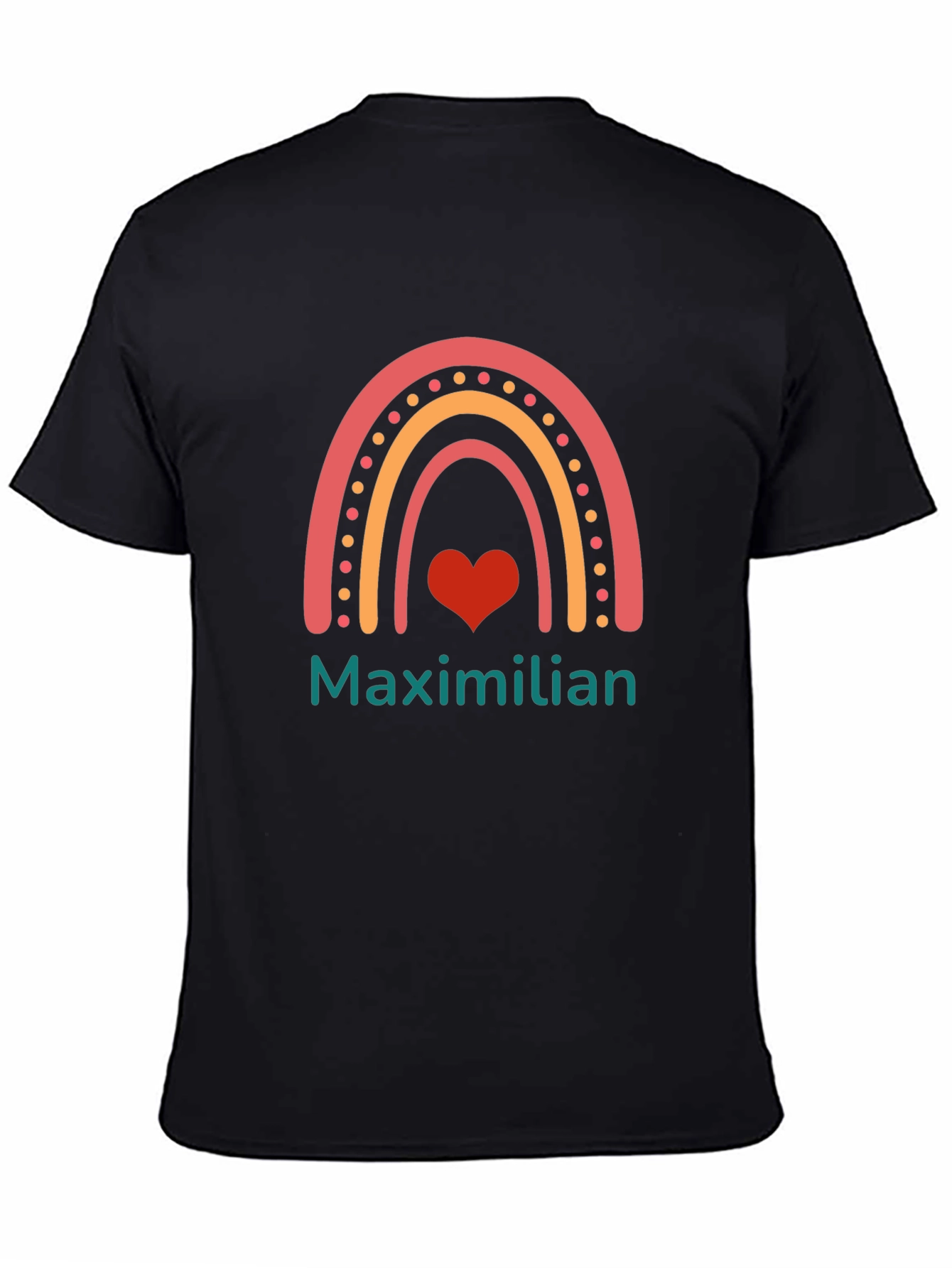 Camiseta Negra con Diseño de Arcoíris Maximilian
