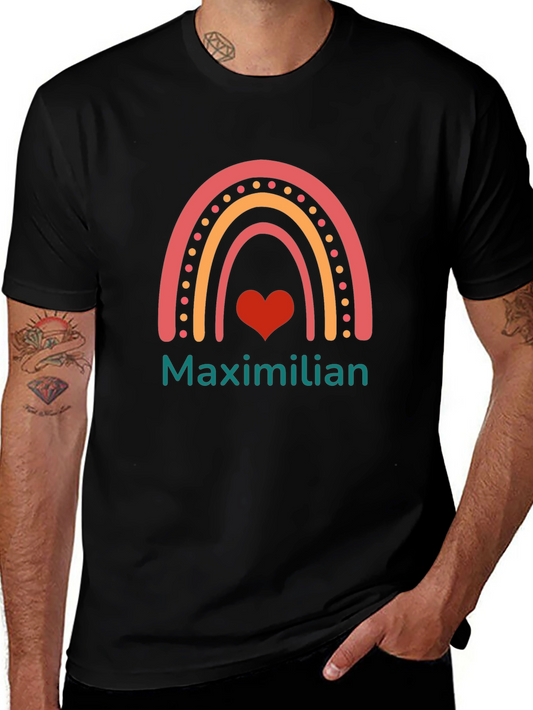 Camiseta Negra con Diseño de Arcoíris Maximilian