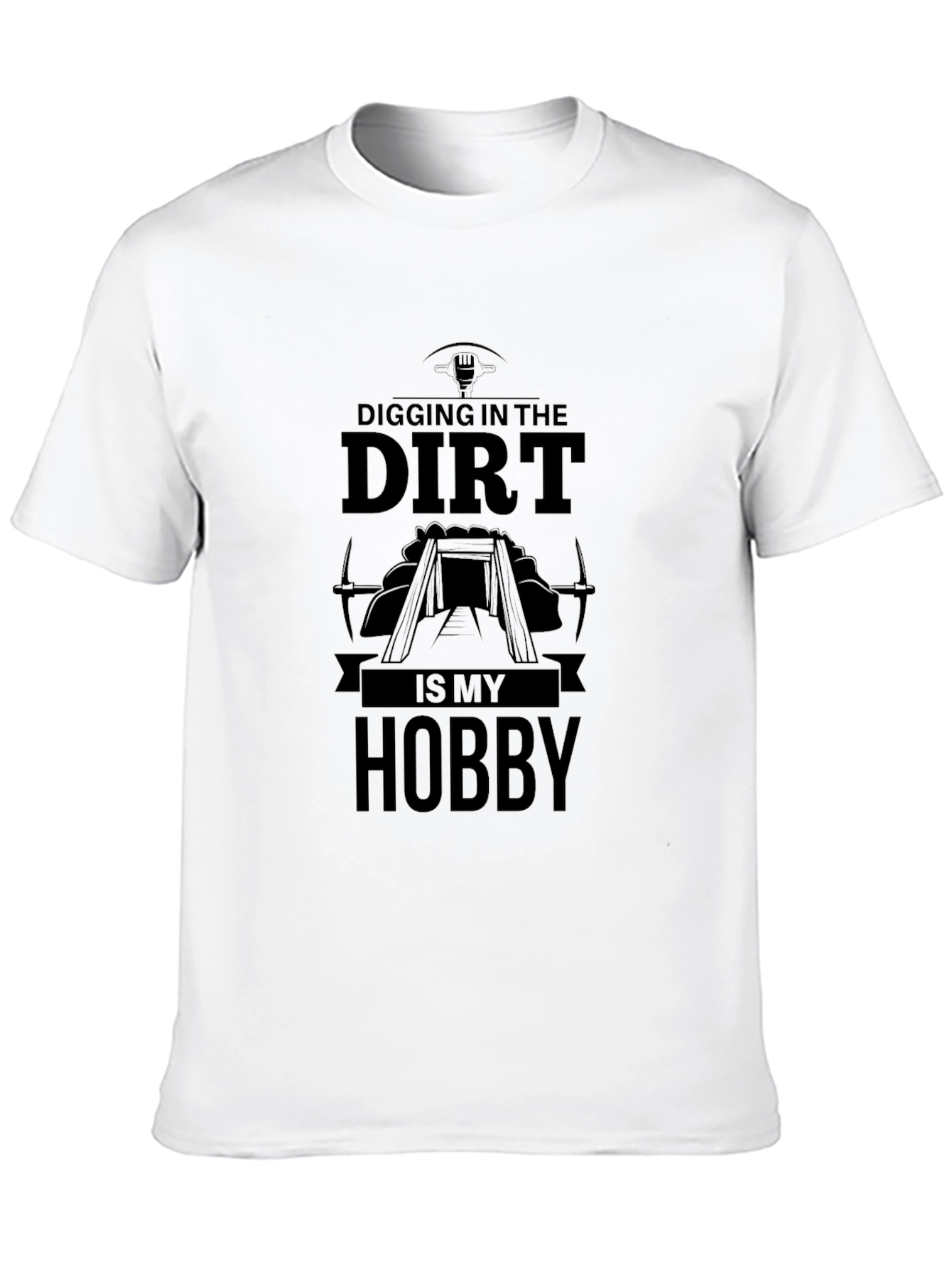 Camiseta Negra Excavar en la Tierra es mi Hobby