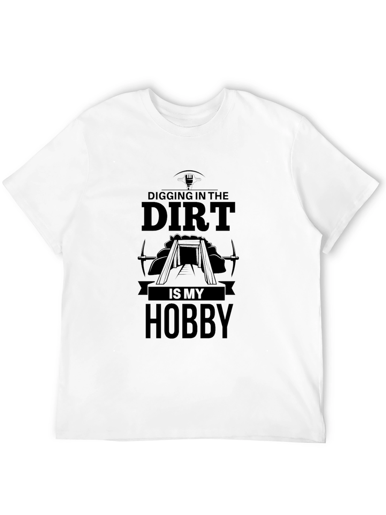 Camiseta Negra Excavar en la Tierra es mi Hobby