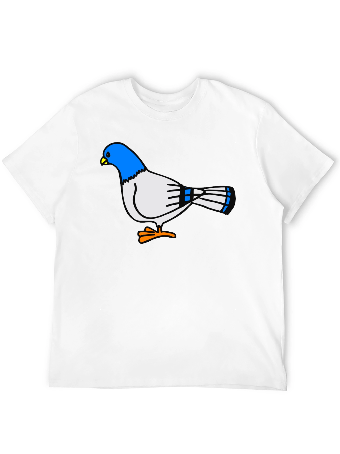 Camiseta Negra con Diseño de Paloma Azul