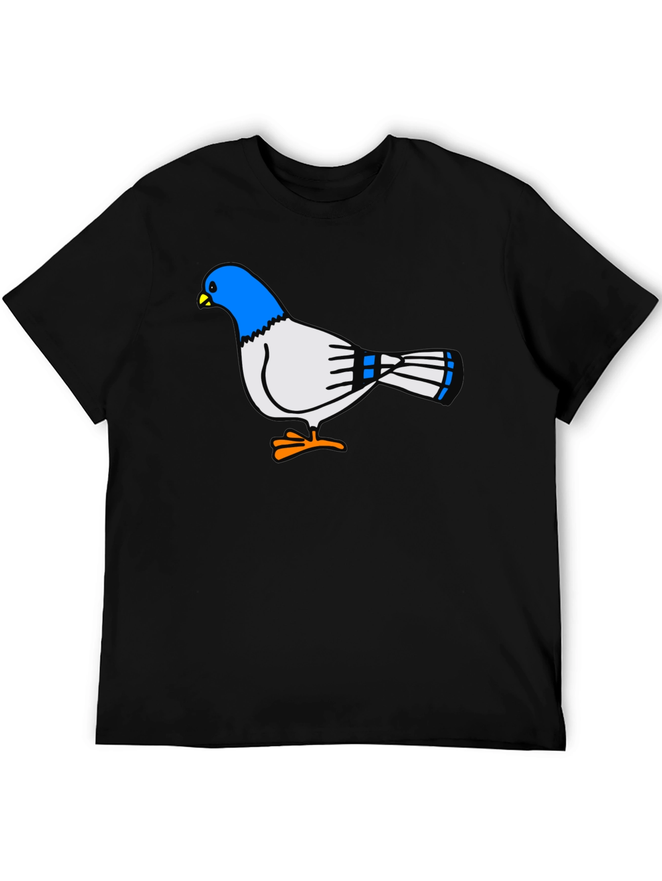 Camiseta Negra con Diseño de Paloma Azul