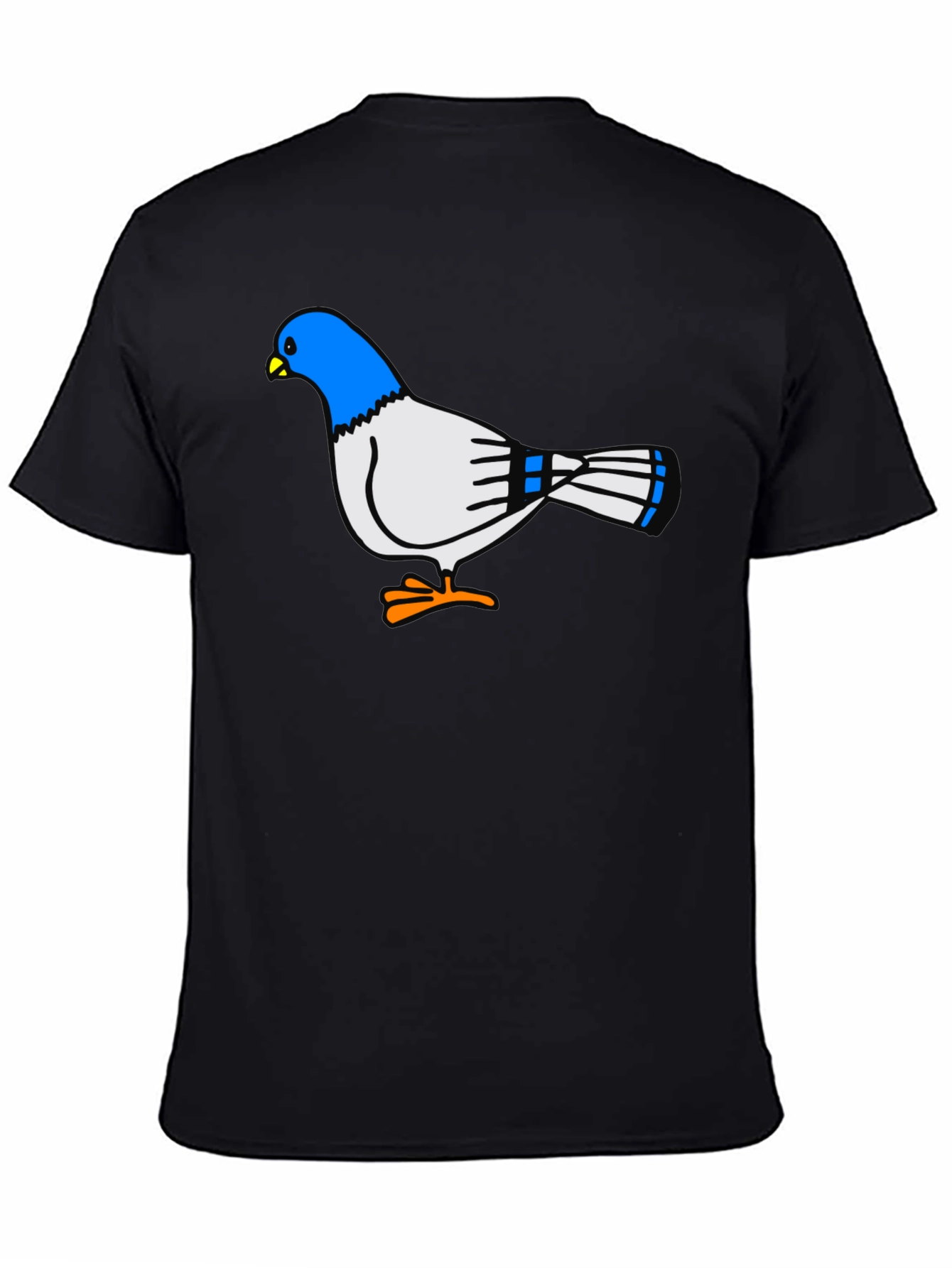 Camiseta Negra con Diseño de Paloma Azul