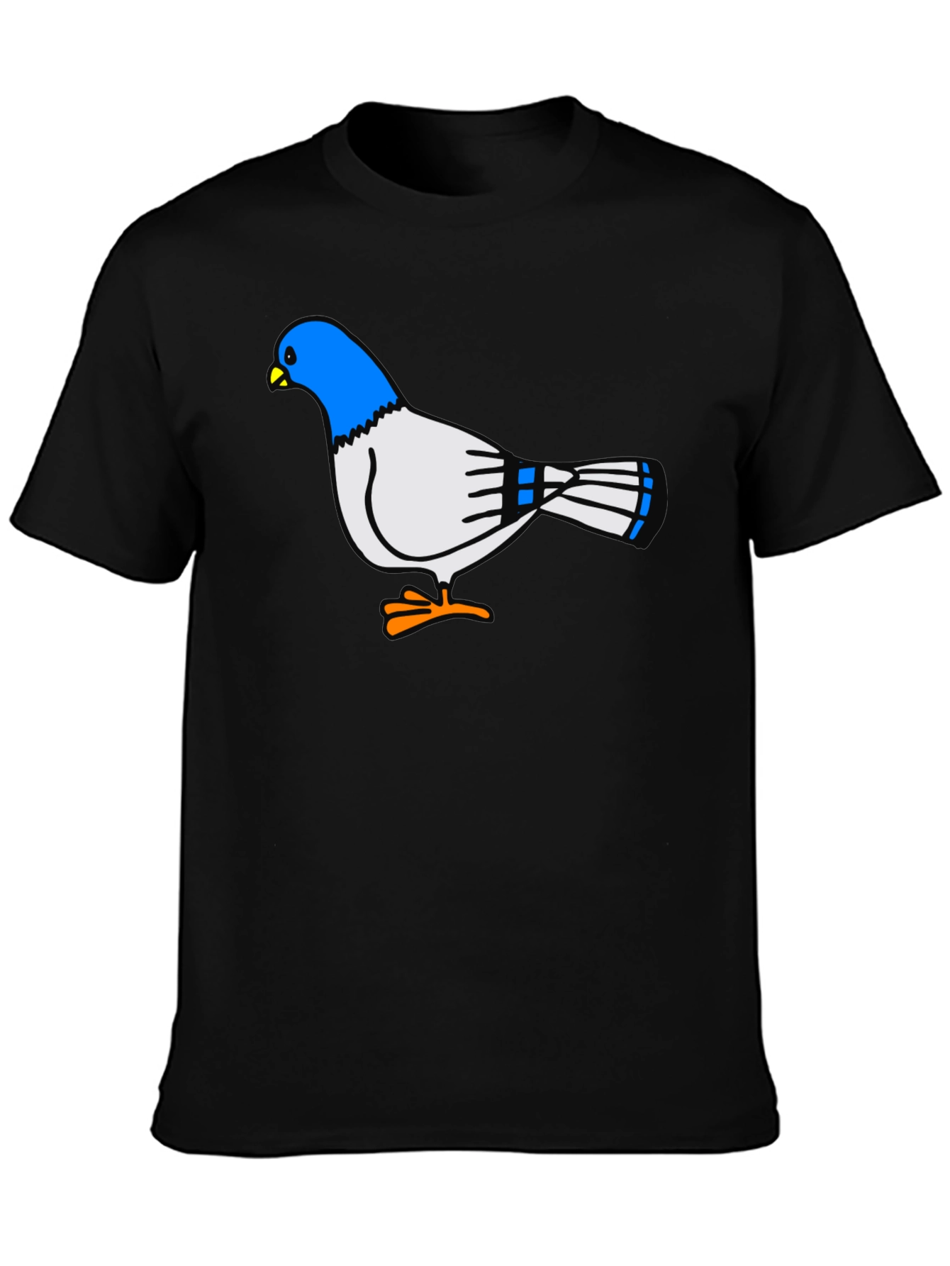 Camiseta Negra con Diseño de Paloma Azul