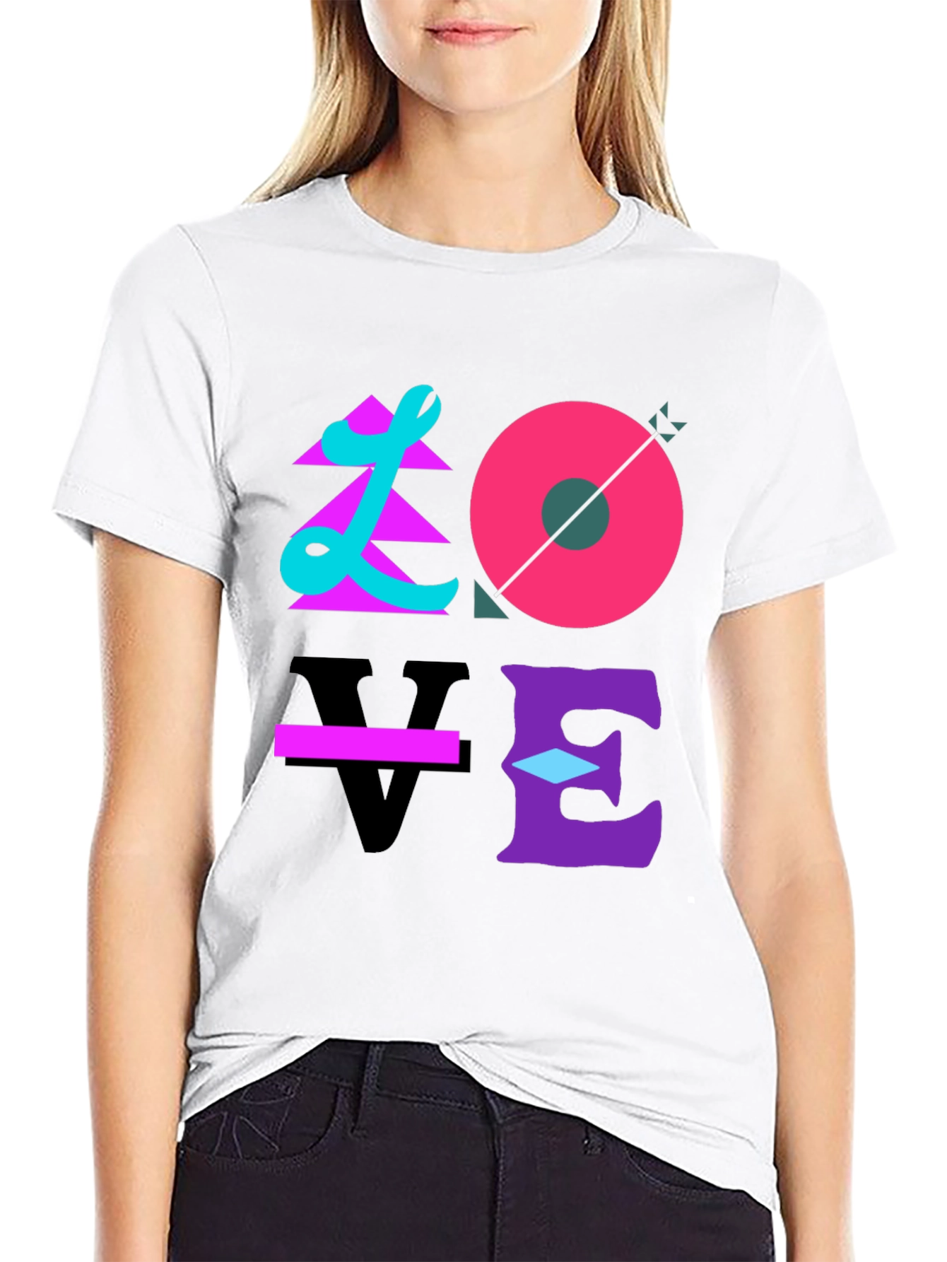 Camiseta Negra Love Diseño Artístico