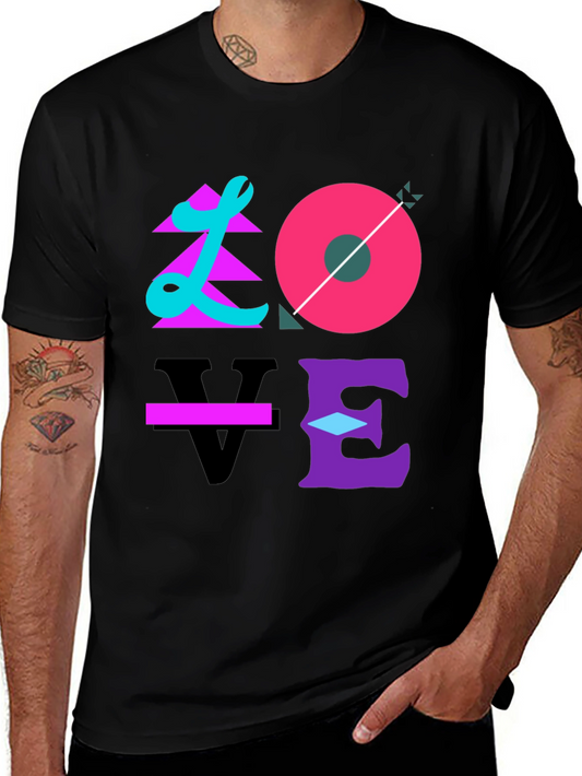 Camiseta Negra Love Diseño Artístico