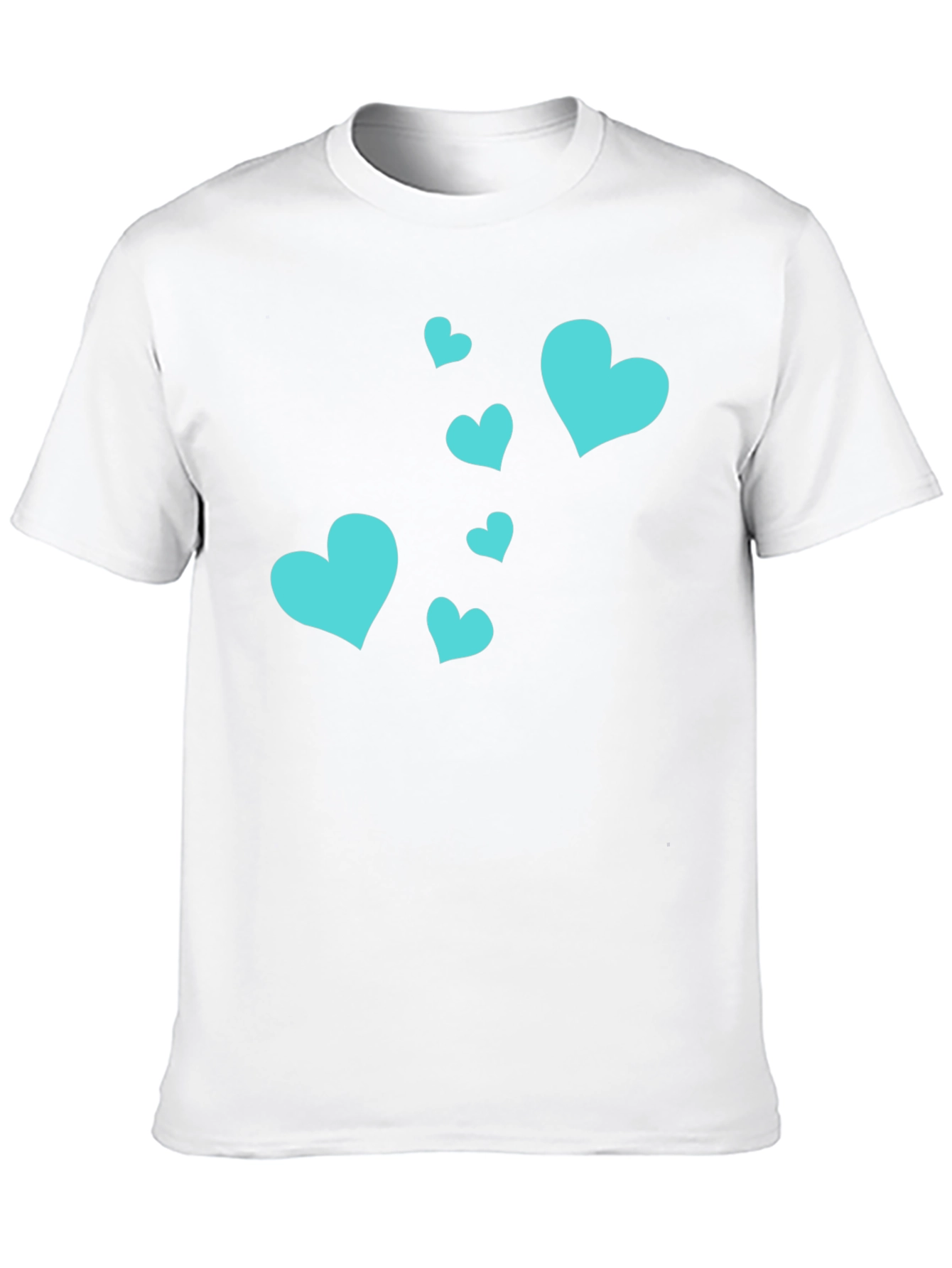 Camiseta Negra Corazones Turquesa Estilo Casual