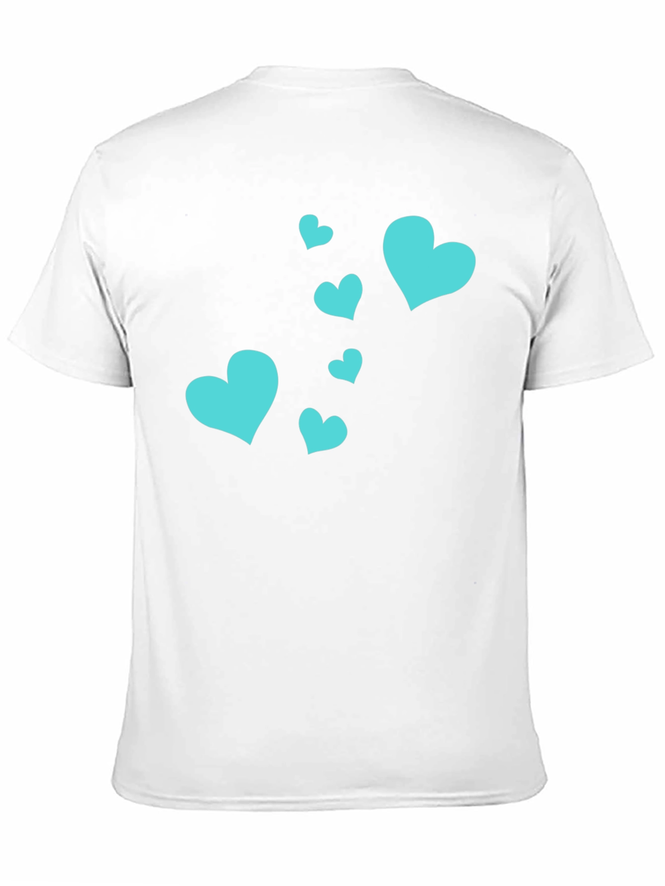 Camiseta Negra Corazones Turquesa Estilo Casual