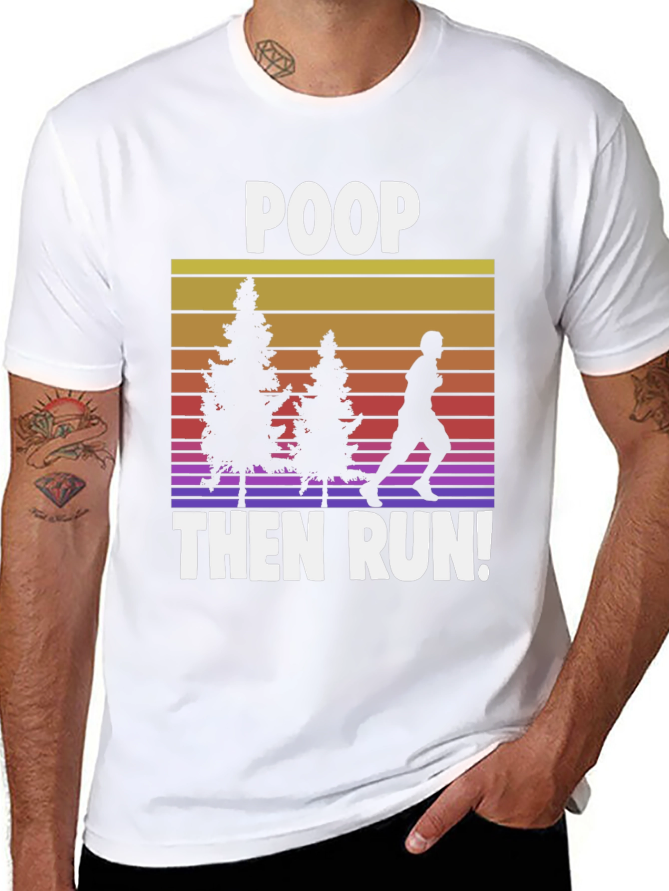 Camiseta Negra: Poop Then Run!